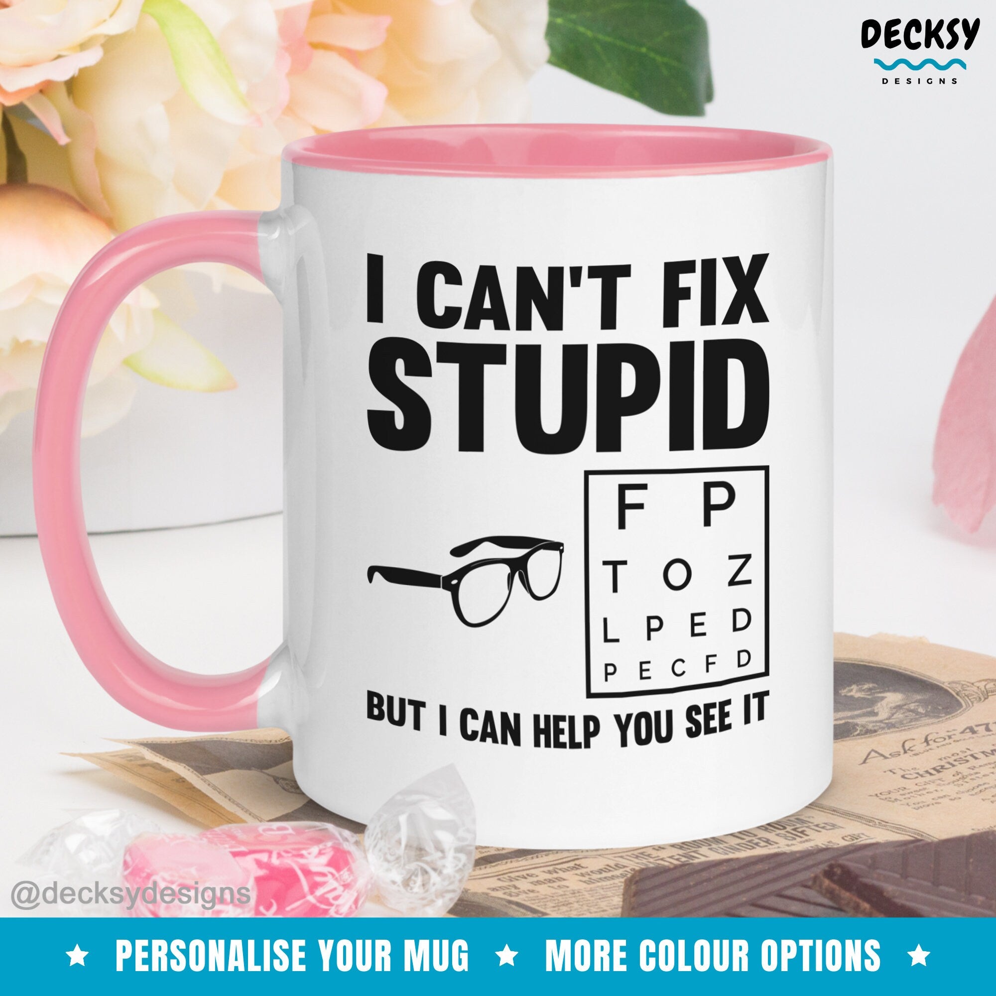 Funny Optometry Mug, Gift For Eye Doctor, Ophthalmologist Gift, Custom Optometrist Mug, Personalised Ophthalmology Gift, Eye Surgeon Gift Mugs by DecksyDesigns