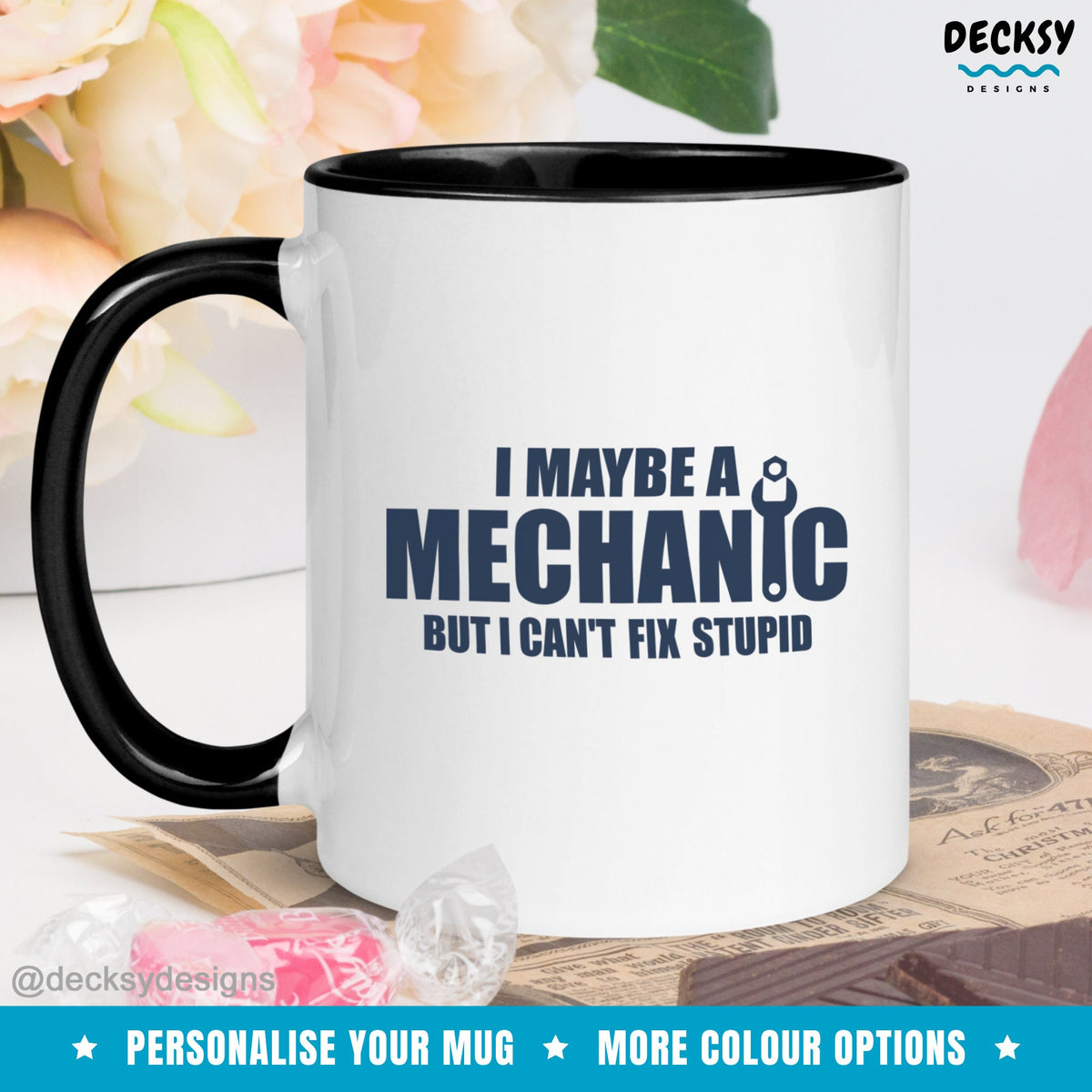 Mechanic Mug, Personalised Auto Mechanic Gift, Mug For Dad Mechanic, Gifts For Husband, Car Enthusiast Gift, Funny Rude Garage Coffee Cup Mugs by DecksyDesigns
