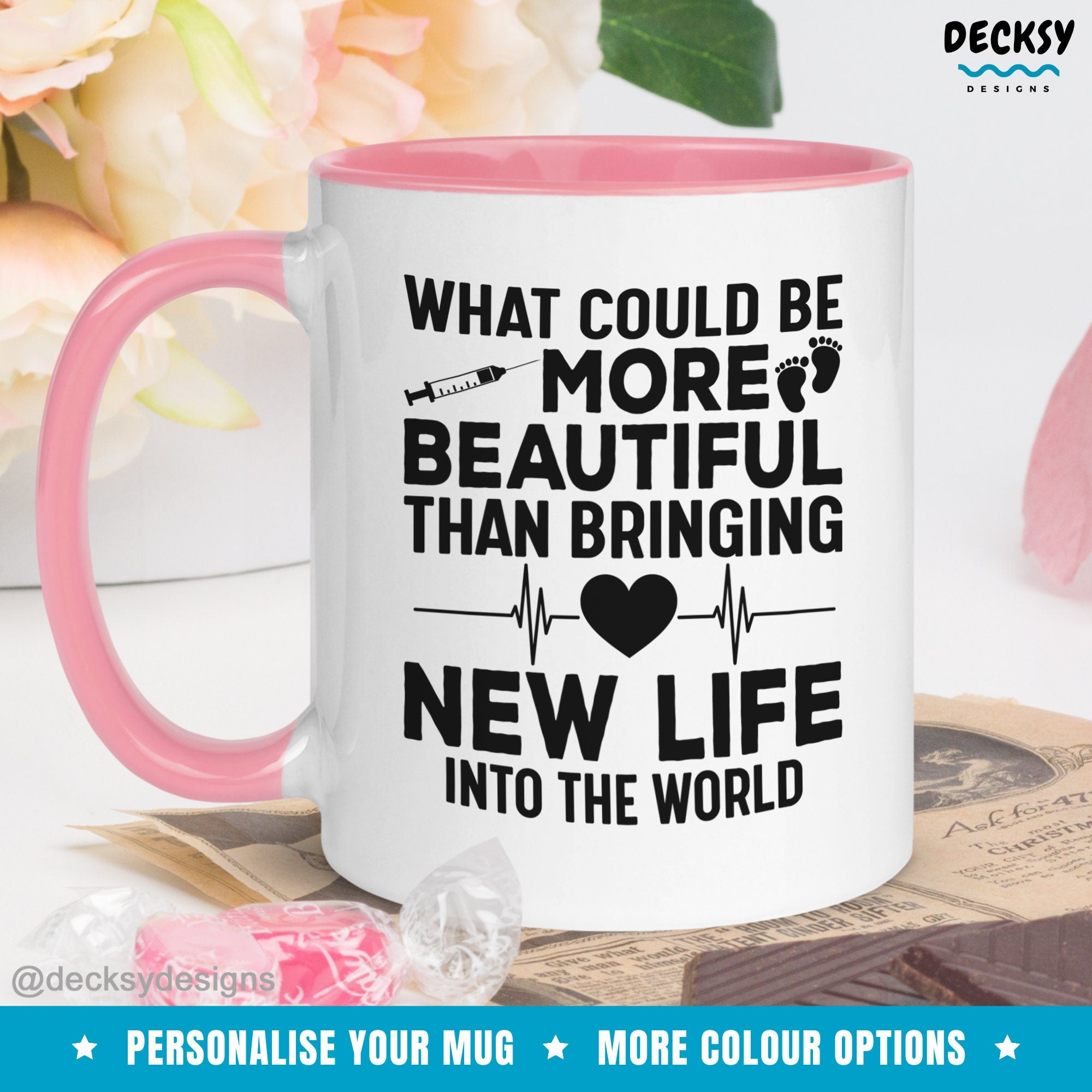 Obgyn Thank You Gift, Fertility Nurse Mug, Gynecologist Mugs, Ivf Gift, Labour & Delivery Obstetrician Mug, Custom Midwife Appreciation Gift Mugs by DecksyDesigns