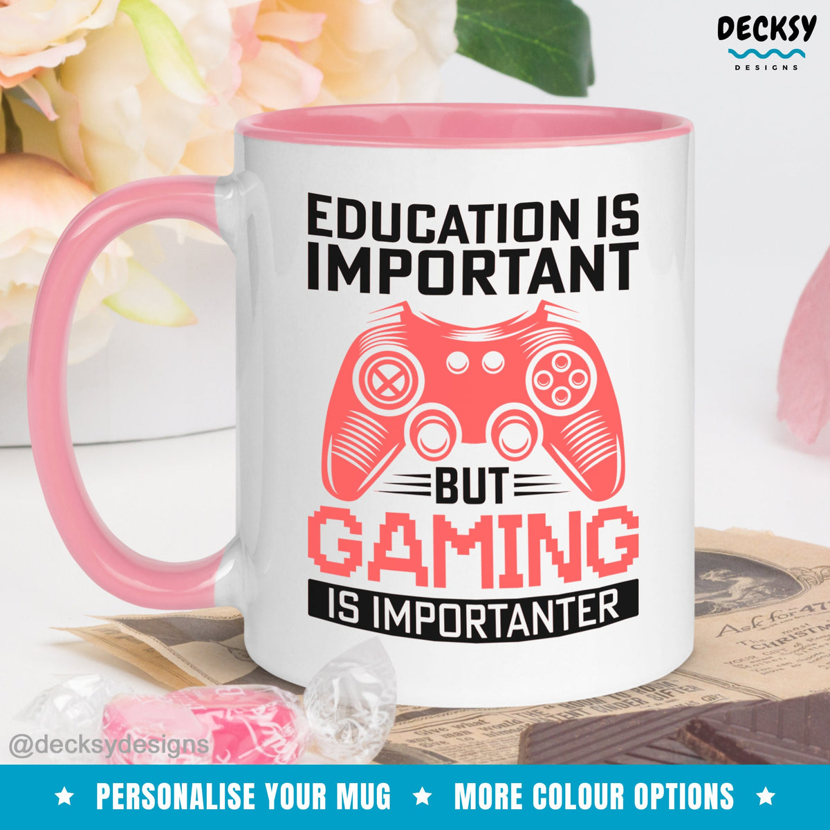 Gamer Coffee Mug, Custom Gaming Gift, Funny Game Lover Coffee Mug, Personalised Dad Birthday Gift, Retro Gaming Gift for Video Game Player Mugs by DecksyDesigns