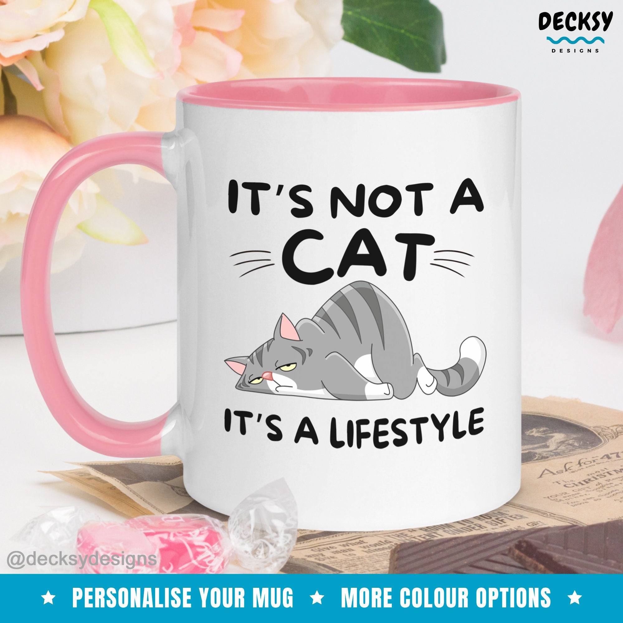 Cat Lover Mug, Custom Cat Owner Gift, Cat Mama Mug, Cat Dad Coffee Mug, Cute Cat Lady Gift For Cat Grandma, Funny Cat Mom Gift Personalised Mugs by DecksyDesigns