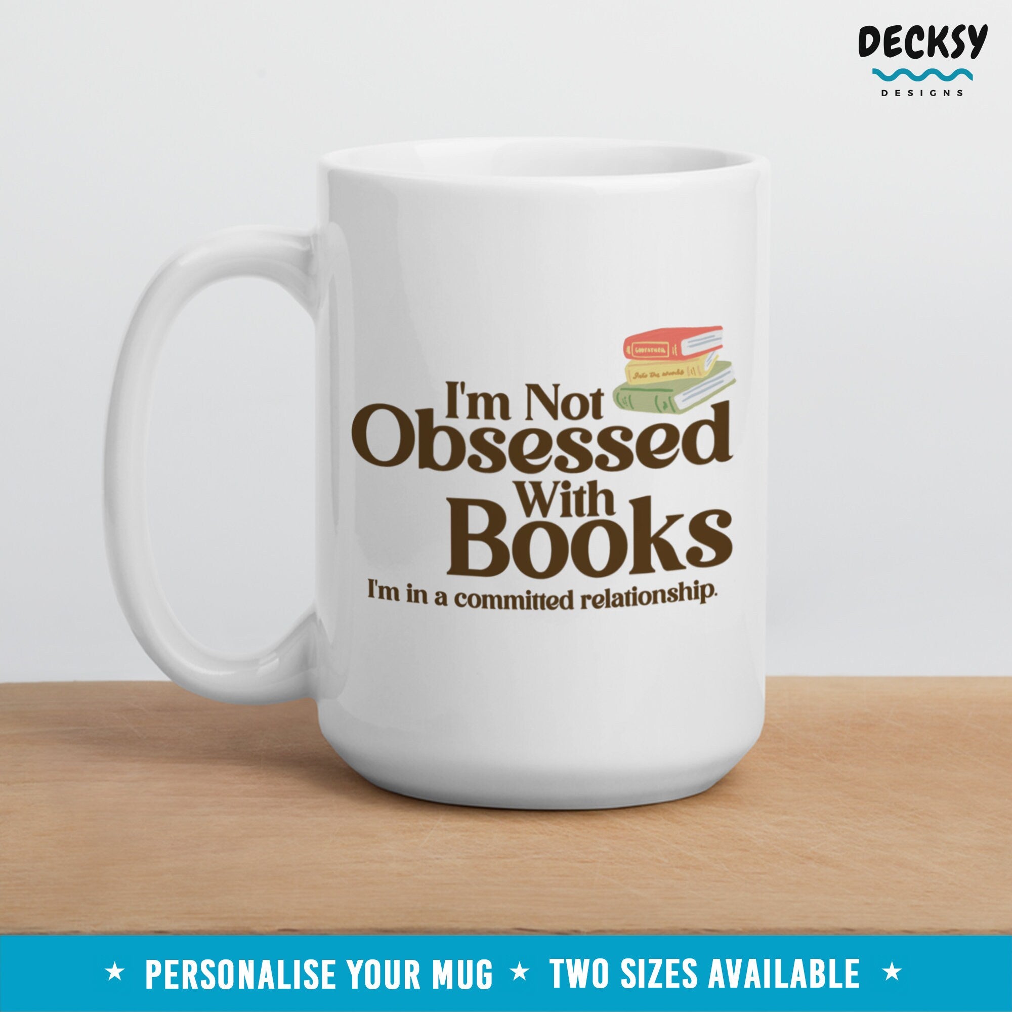 Book Lover Mug, Funny Personalised Bookworm Gift, Library Teacher Gift, Librarian Coffee Mug, Reading Club Gift, Reader Tea Cup, Bookish Mug Mugs by DecksyDesigns