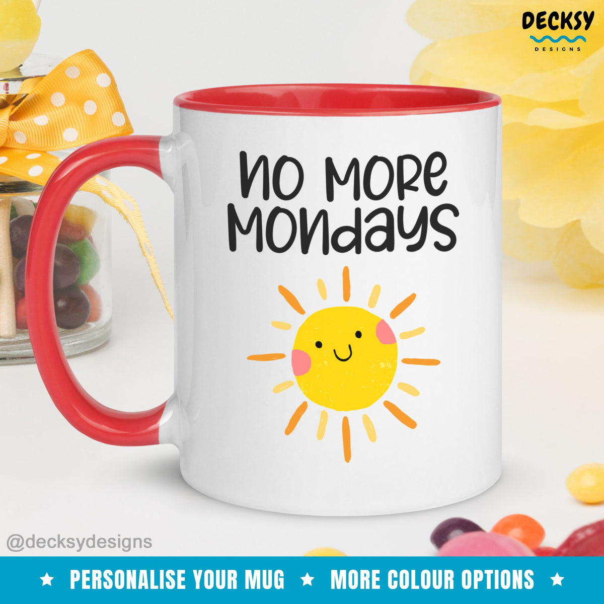 Custom Retirement Gift, Funny Retired Mug, Unique Retirement Gift for Coworker, Mum, Dad, Grandpa, Grandma Personalised Mug, No More Mondays Mugs by DecksyDesigns