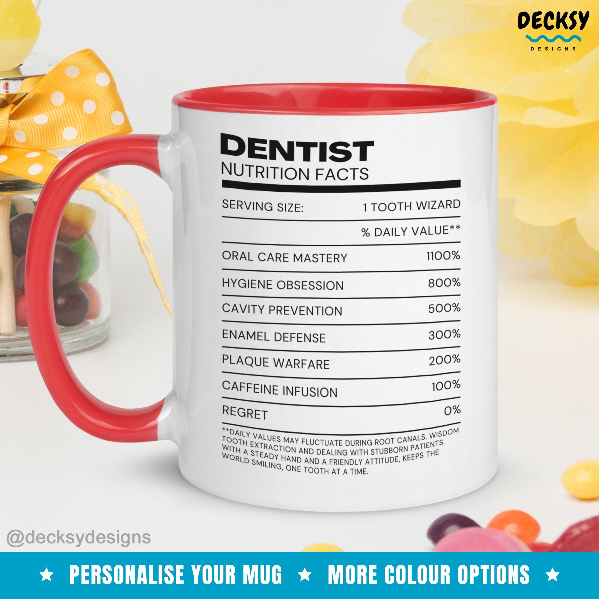 Gift For Dentist, Custom Dentist Mug, Personalised Dentist Gift, Dentist Graduation Student, Dental Hygienist Mug, Funny Dentist Office Mug Mugs by DecksyDesigns