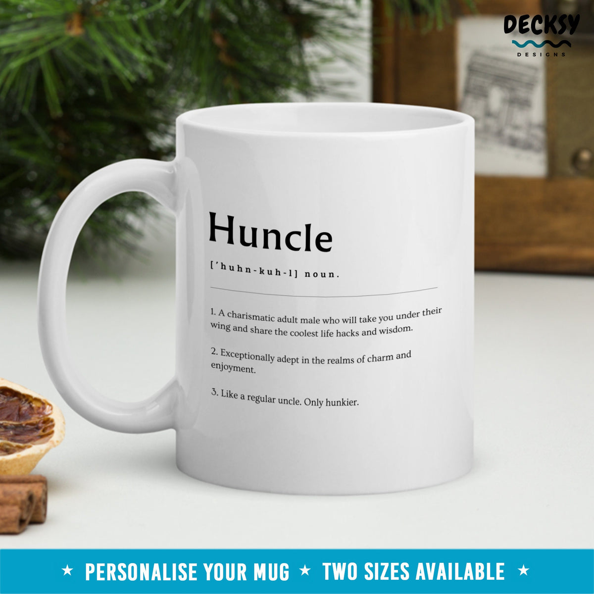 Funny Uncle Mug, Custom Uncle Gift, Uncle Coffee Cup, Huncle Mug, Uncle Birthday Gift, Uncle Gift from Nephew Niece, Personalized Uncle Gift Mugs by DecksyDesigns
