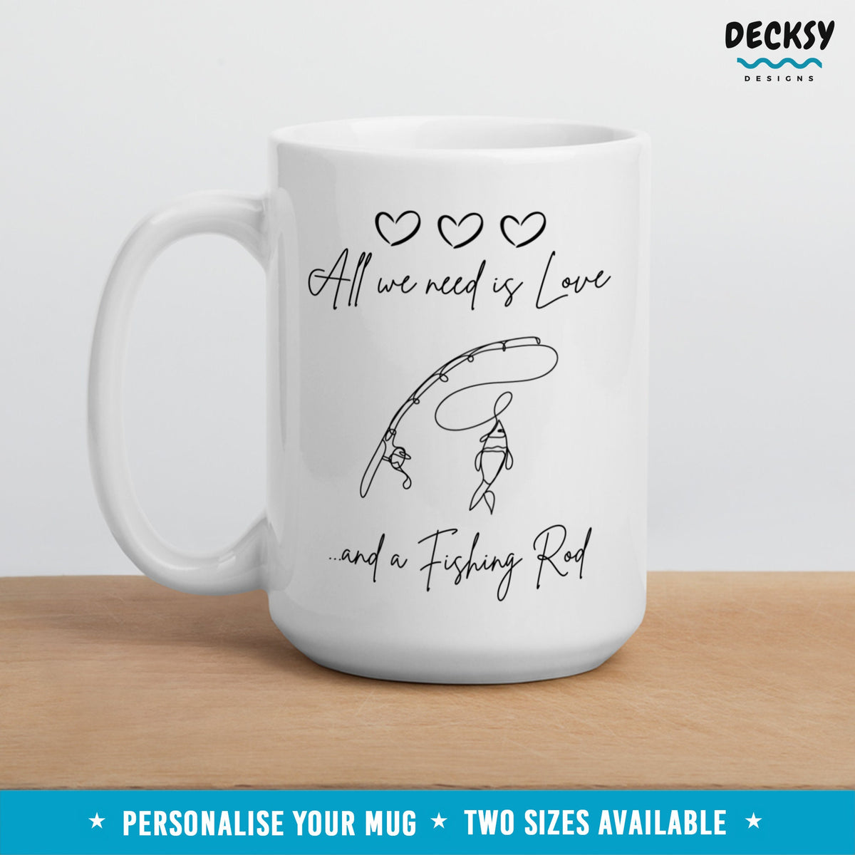 Fishing Lover Gift, Personalised Fisherman Mug, Men Fishing Gift, Retirement Gift For Dad, Gift For Husband From Wife, Dad Fishing Gift Cup Mugs by DecksyDesigns