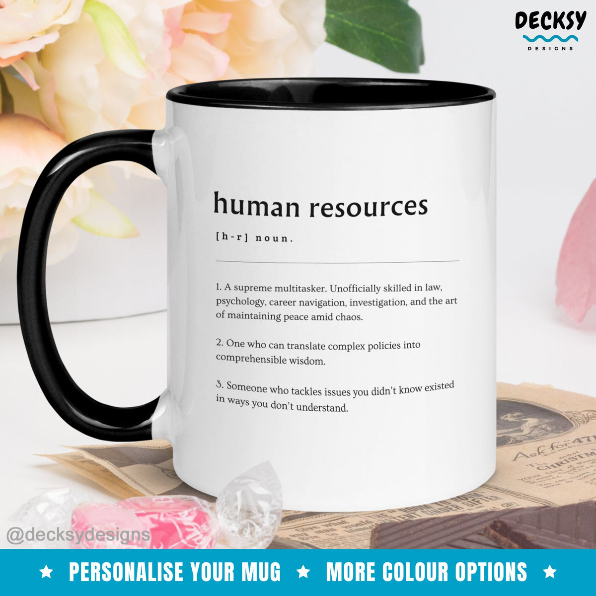 HR Manager Mug, Gift for Human Resources, Custom Hr Professional Mug, HR Coworker Birthday Gift, Funny HR Department Work Definition Mug Mugs by DecksyDesigns