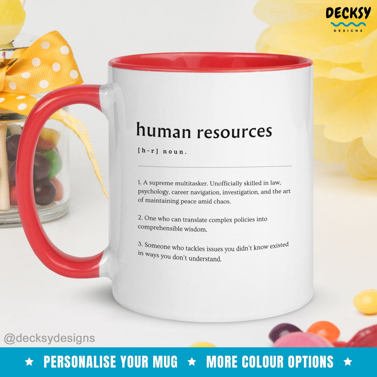 HR Manager Mug, Gift for Human Resources, Custom Hr Professional Mug, HR Coworker Birthday Gift, Funny HR Department Work Definition Mug Mugs by DecksyDesigns