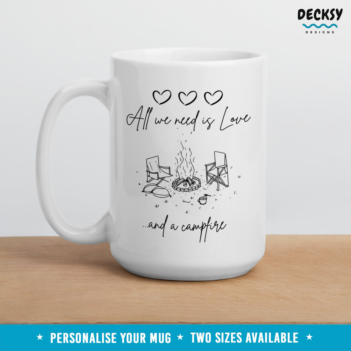 Campfire Mug, Custom Camp Lovers Gift, Funny Camping Mug, Happy Camper Gift For Him, Gift For Wife, Hiking Mom Gift, Travel Outdoor Cup Mugs by DecksyDesigns