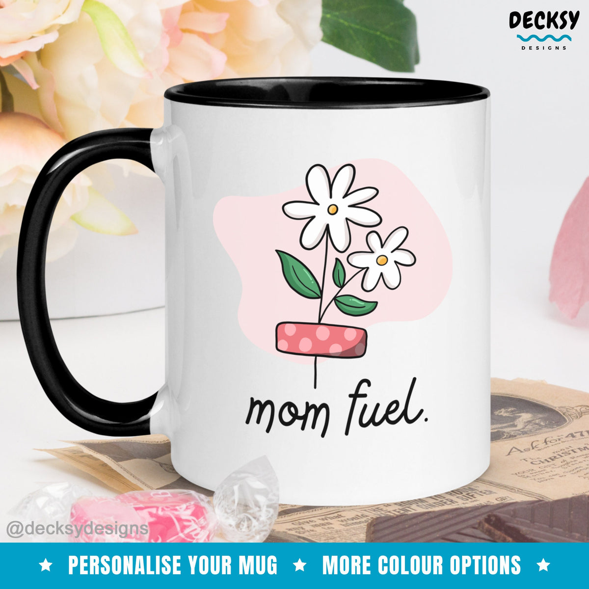 Mom Coffee Mug, Custom Gift For New Mum, Working Mama Office Mug, Flower Mum Birthday Gift From Daughter, Self Care Mug, Wife Birthday Gift Mugs by DecksyDesigns