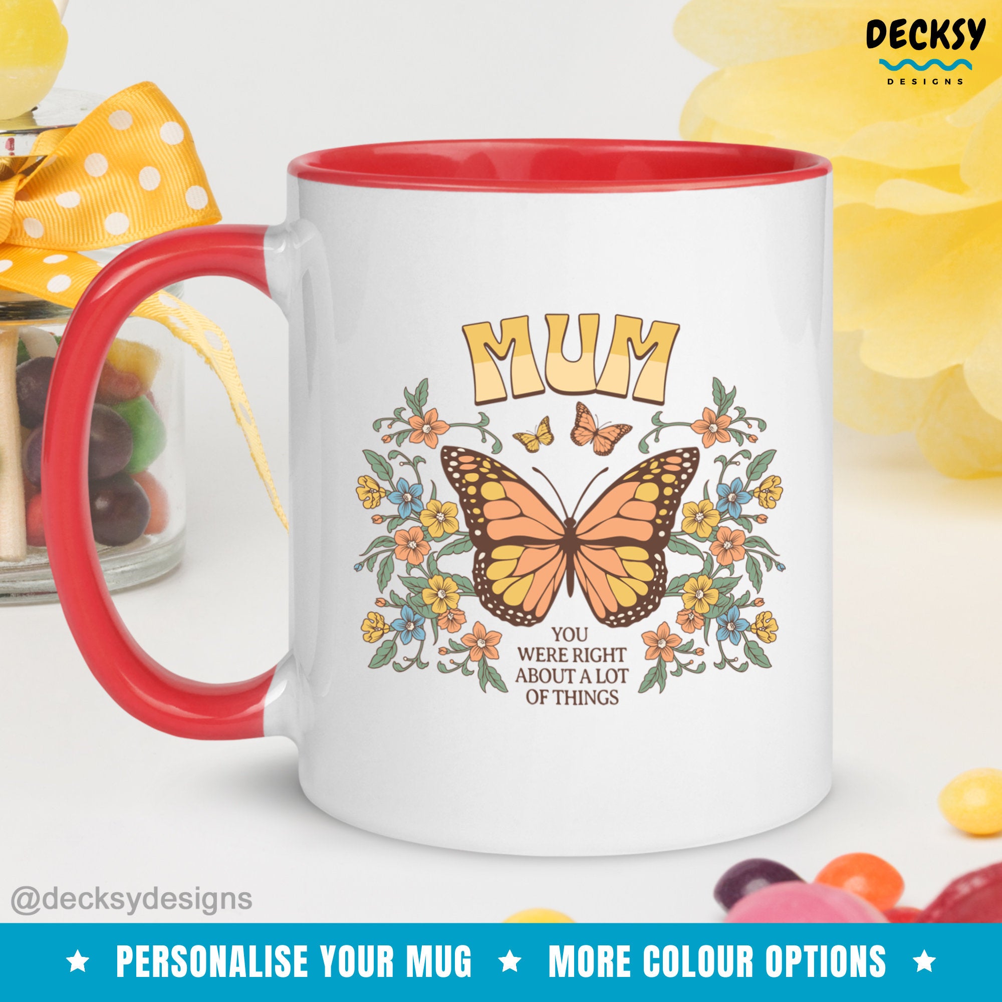 Gift For Mum, Mother's Day Mug, Mom Birthday Gift, Custom Mother Gift From Daughter, Personalized Gift, You Were Right, Butterfly Lover Mug Mugs by DecksyDesigns