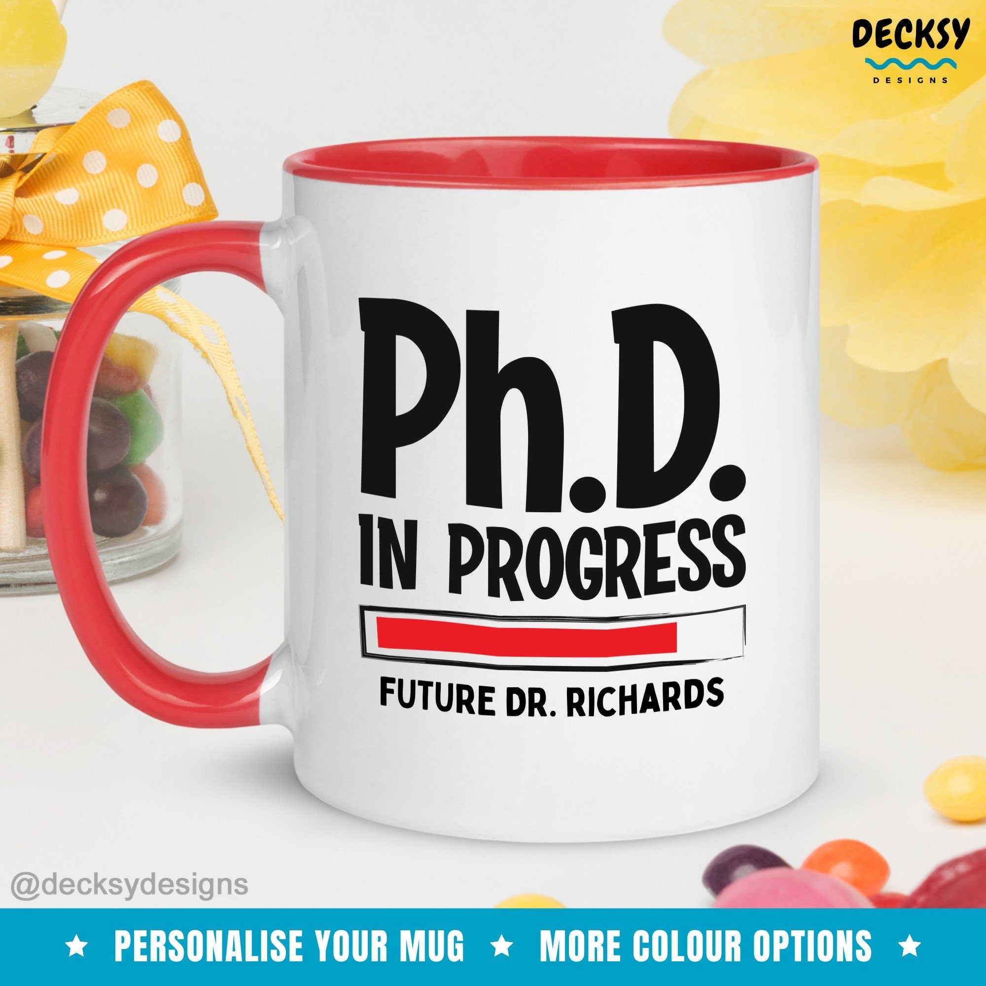 Phd Graduation Mug, Doctorate Present, Custom Researcher Mug, Personalized Mug, Phd Gift For Her Him, Phd Candidate Gift, Phd, Thesis Gift Mugs by DecksyDesigns