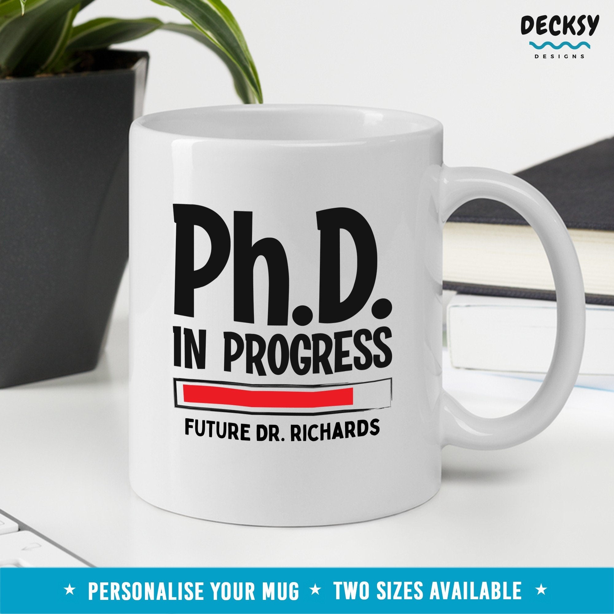 Phd Graduation Mug, Doctorate Present, Custom Researcher Mug, Personalized Mug, Phd Gift For Her Him, Phd Candidate Gift, Phd, Thesis Gift Mugs by DecksyDesigns