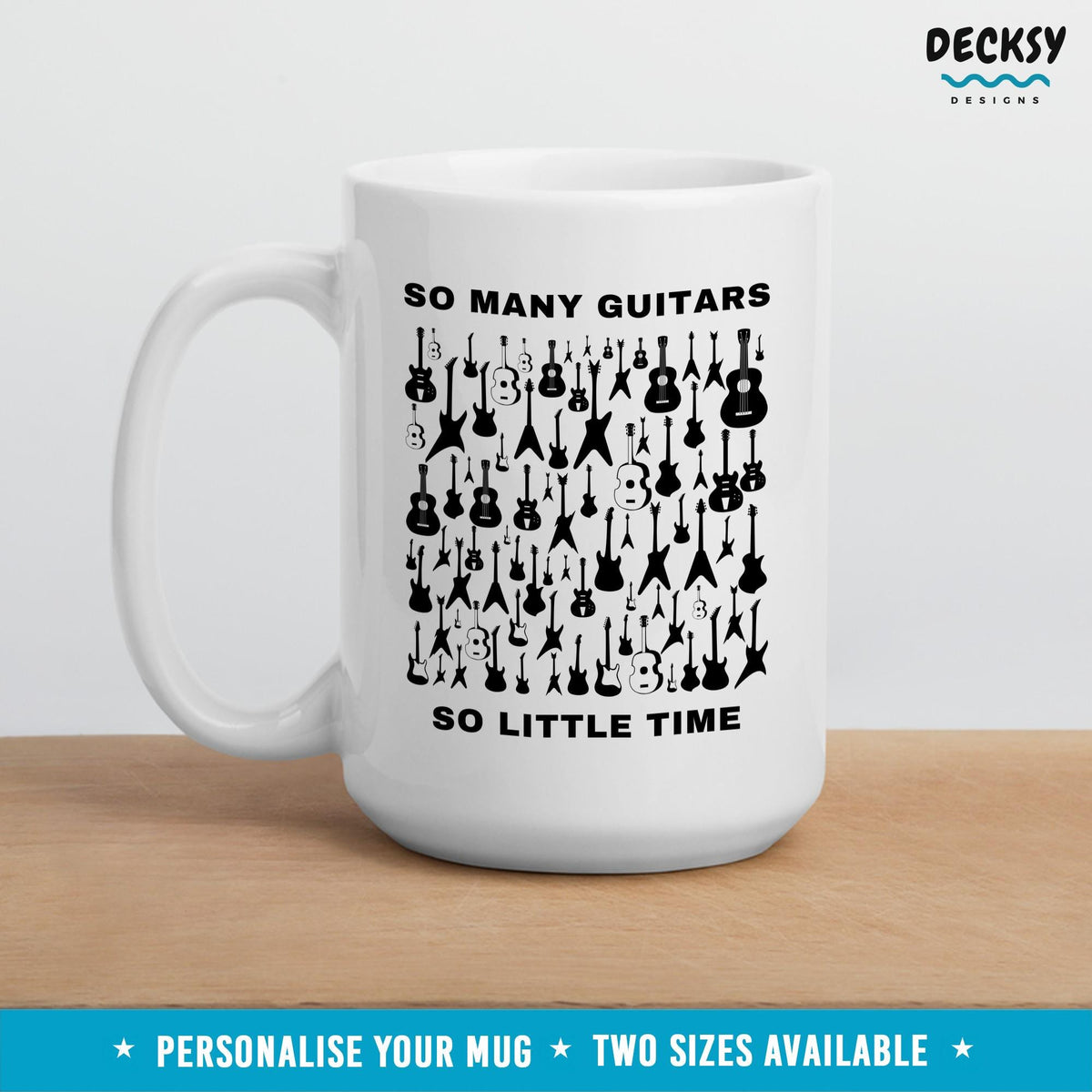 Guitar Lover Mug, Custom Gift For Guitarist, Music Teacher Mug, Personalised Guitar Player Gift Mugs by DecksyDesigns