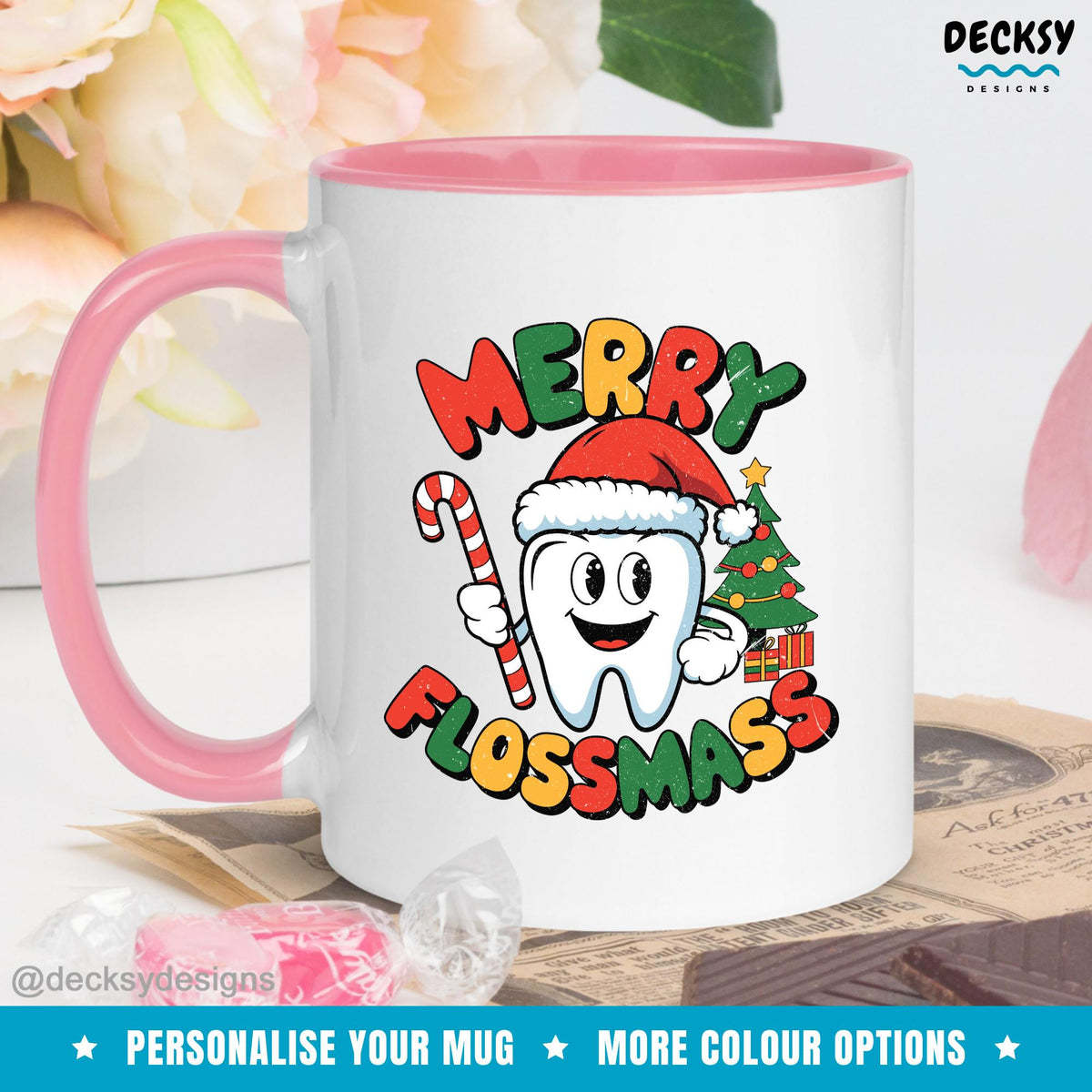 Dental Christmas Mug, Custom Dentist Gift, Xmas Dentist Gift, Dentist Mug, Dental Hygienist Gift, Dental Assistant Mug, Orthodontist Gifts Mugs by DecksyDesigns