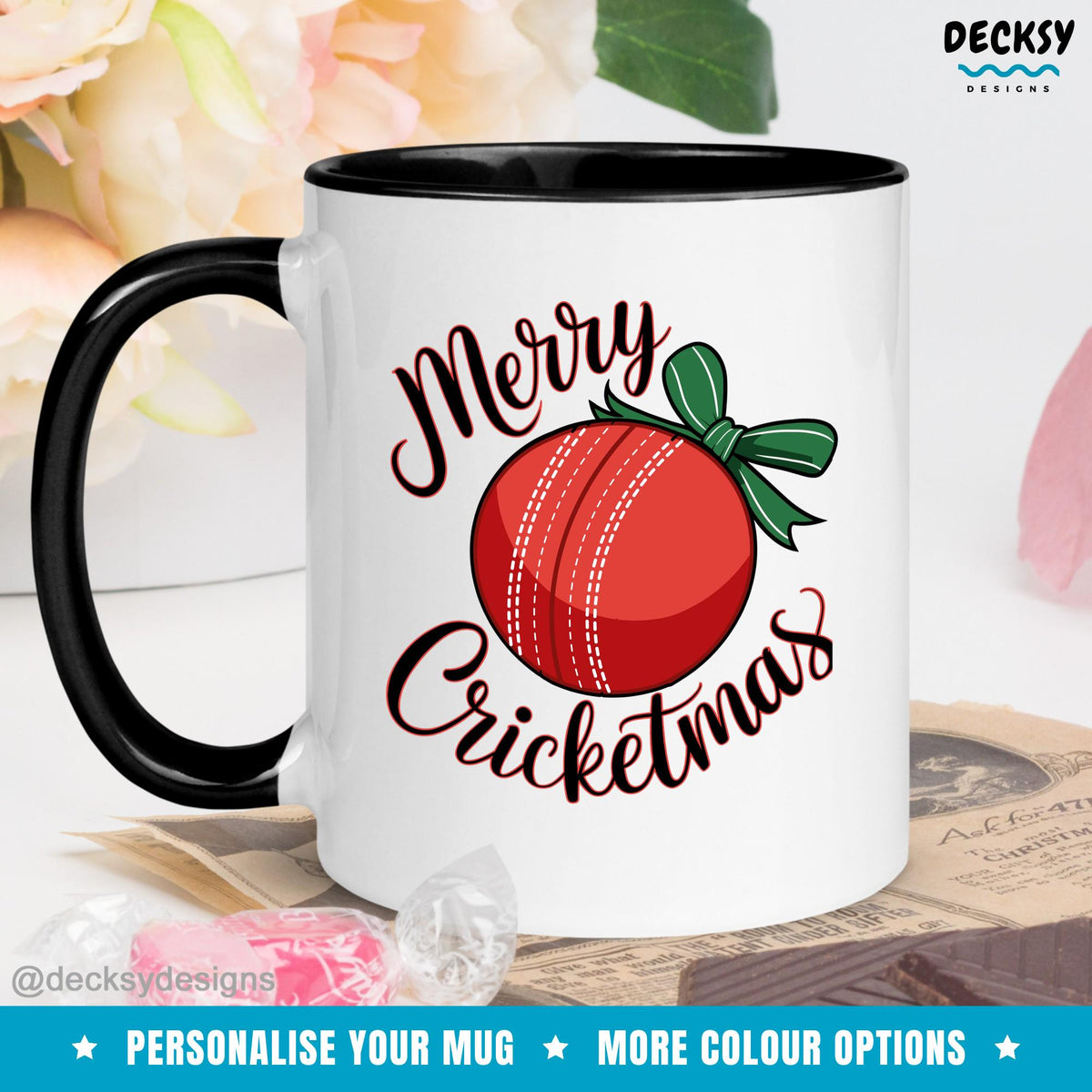 Cricket Christmas Mug, Custom Cricketer Gift, Gift For Husband, Cricket Lover Family Mug, Funny Cricket Player Dad Gift, Cricket Coach Gift Mugs by DecksyDesigns