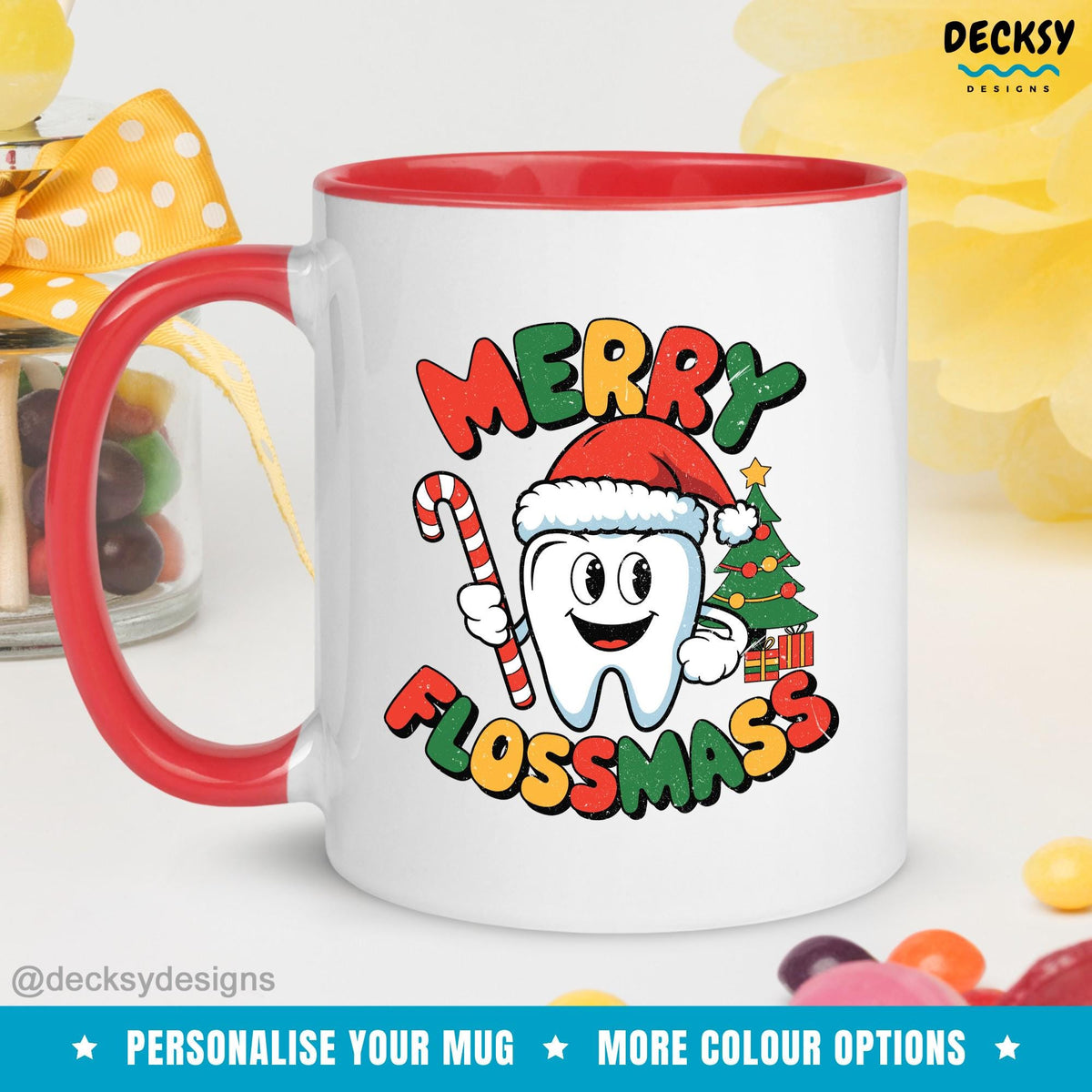 Dental Christmas Mug, Custom Dentist Gift, Xmas Dentist Gift, Dentist Mug, Dental Hygienist Gift, Dental Assistant Mug, Orthodontist Gifts Mugs by DecksyDesigns