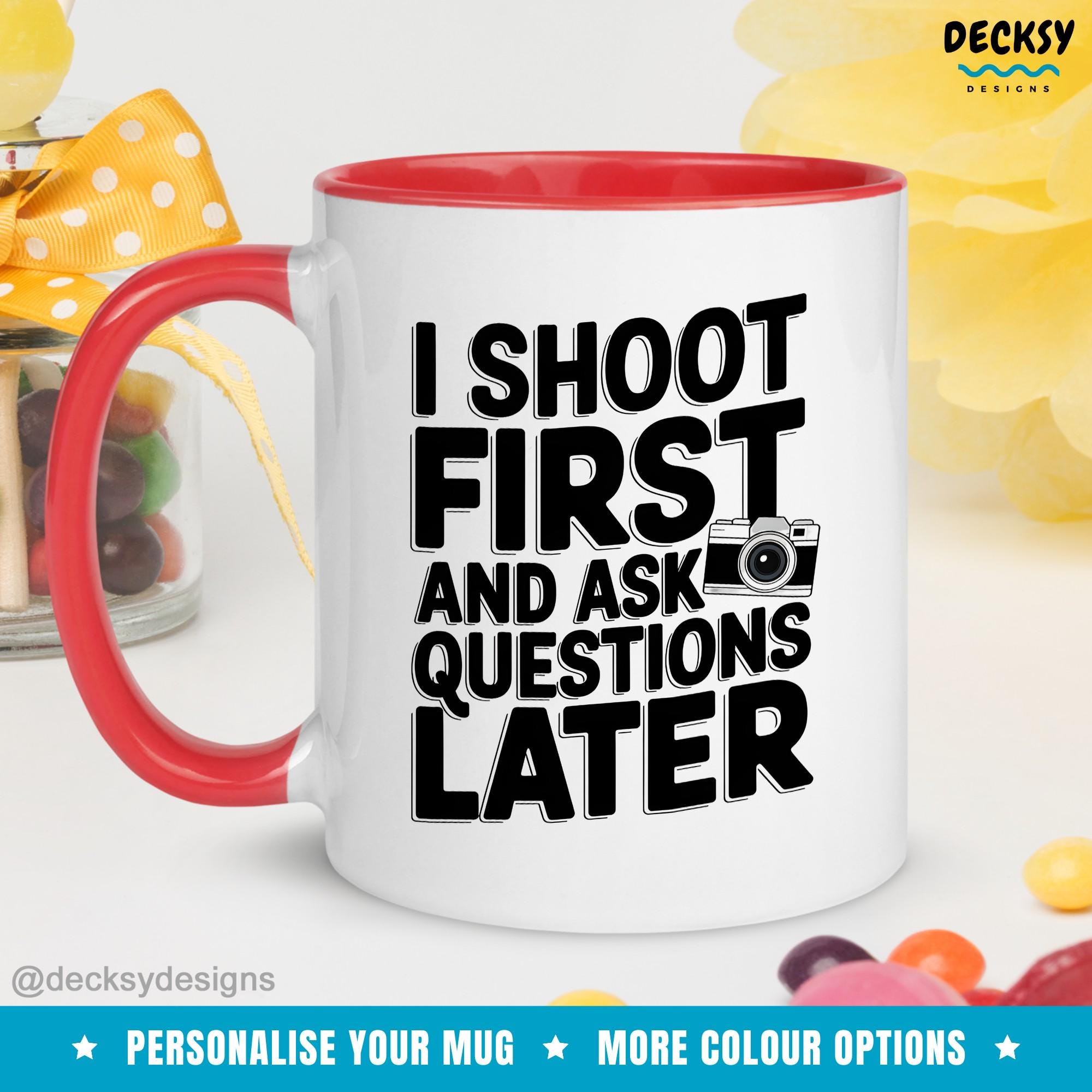 Photographer Gift, Photography Lover Mug, Custom Name Mug, Personalized Photography Gift, Funny Photographer Mug, Camera Themed Coffee Mug Mugs by DecksyDesigns