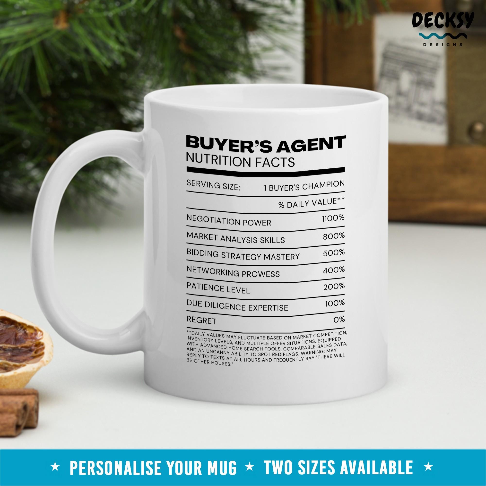 Buyers Agent Gift, Realtor Gift Cup, Custom Realtor Gifts, Real Estate Gift Mug, Purchasing Agent Buyers Agent, Funny Property Agent Mug Mugs by DecksyDesigns