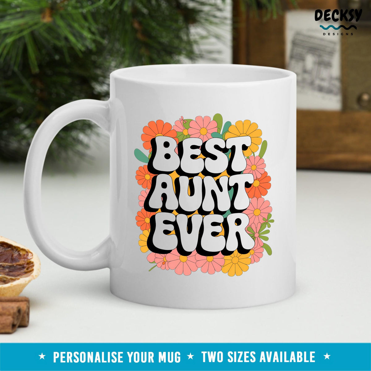 Best Aunt Ever Mug, Personalised Gift For Aunt, Aunty Mug, Sister Coffee Mug, Friend Aunt Gift, Bestie Birthday Cup, New Aunt Gift Mugs by DecksyDesigns