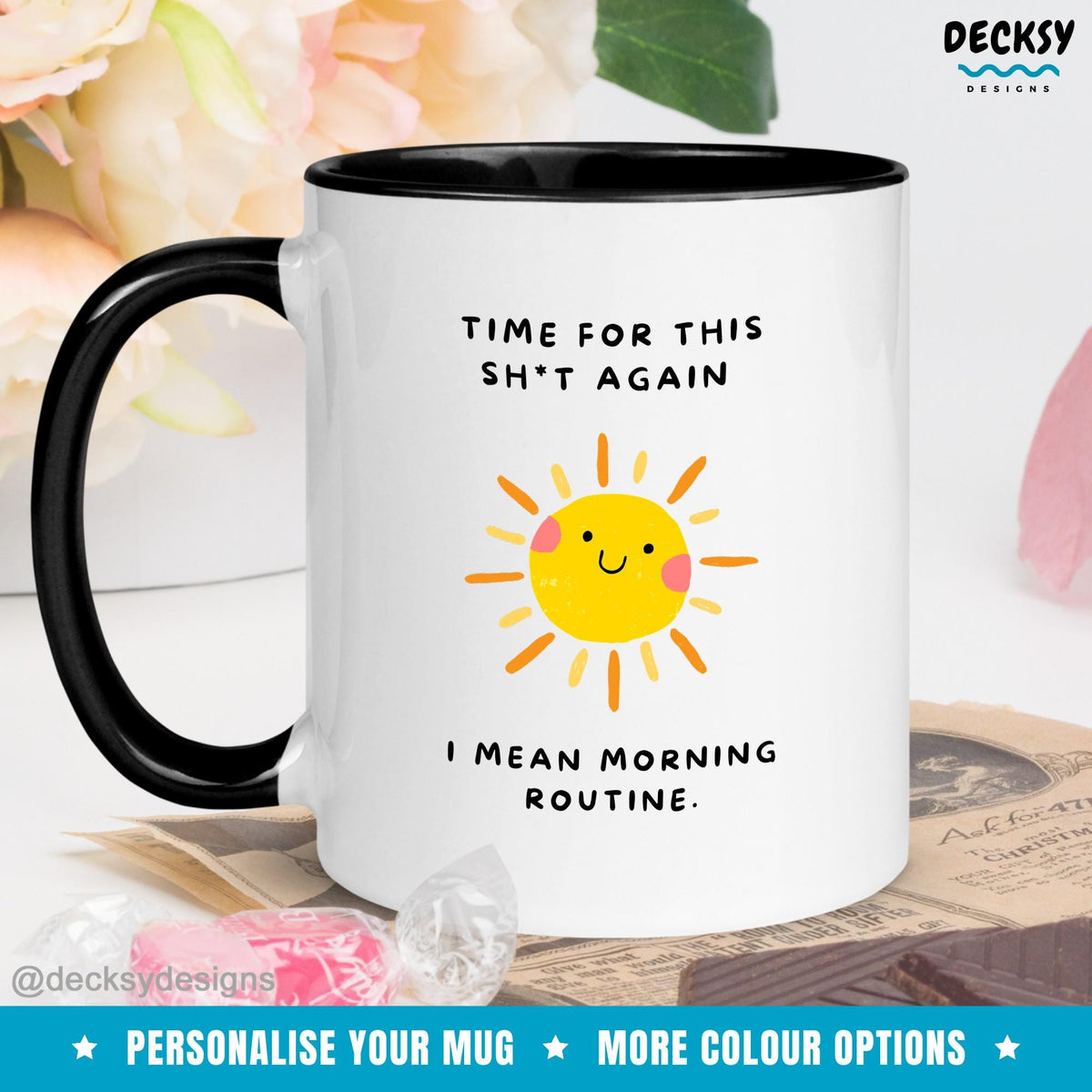 Funny Morning Mug, Custom Work Bestie Sarcastic Gift, Snarky Coffee Cup, Morning Routine Coffee Workout Cup, Office Mug Funny, Husband Gift Mugs by DecksyDesigns