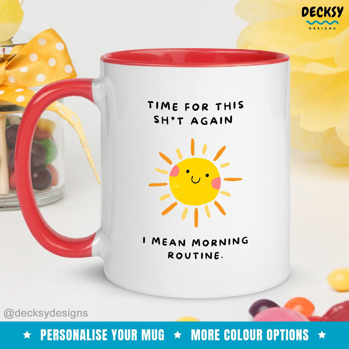 Funny Morning Mug, Custom Work Bestie Sarcastic Gift, Snarky Coffee Cup, Morning Routine Coffee Workout Cup, Office Mug Funny, Husband Gift Mugs by DecksyDesigns