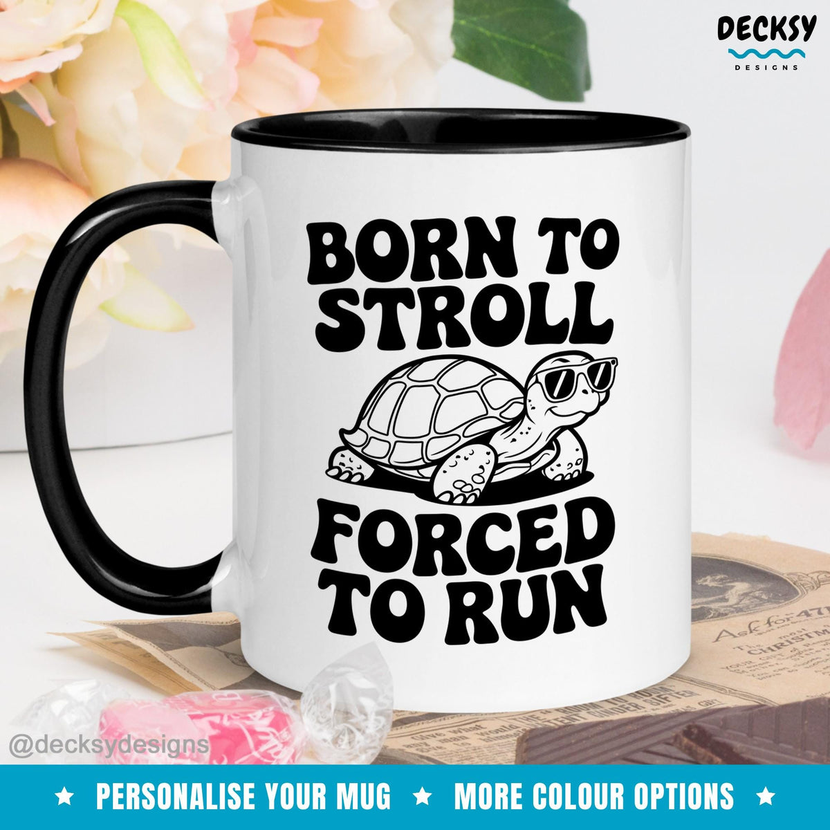 Turtle Coffee Mug: Personalized Tortoise Lover Gift Mugs by DecksyDesigns