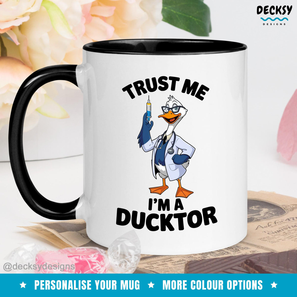 Funny Doctor Mug: Personalized Medical Student Gift Mugs by DecksyDesigns