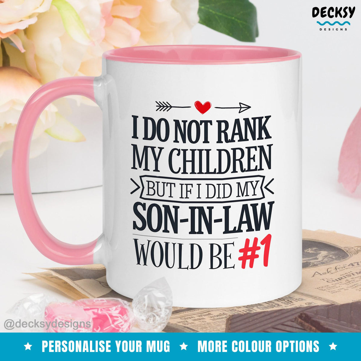 Funny Son-In-Law Coffee Mug: Personalized Birthday Gift Mugs by DecksyDesigns