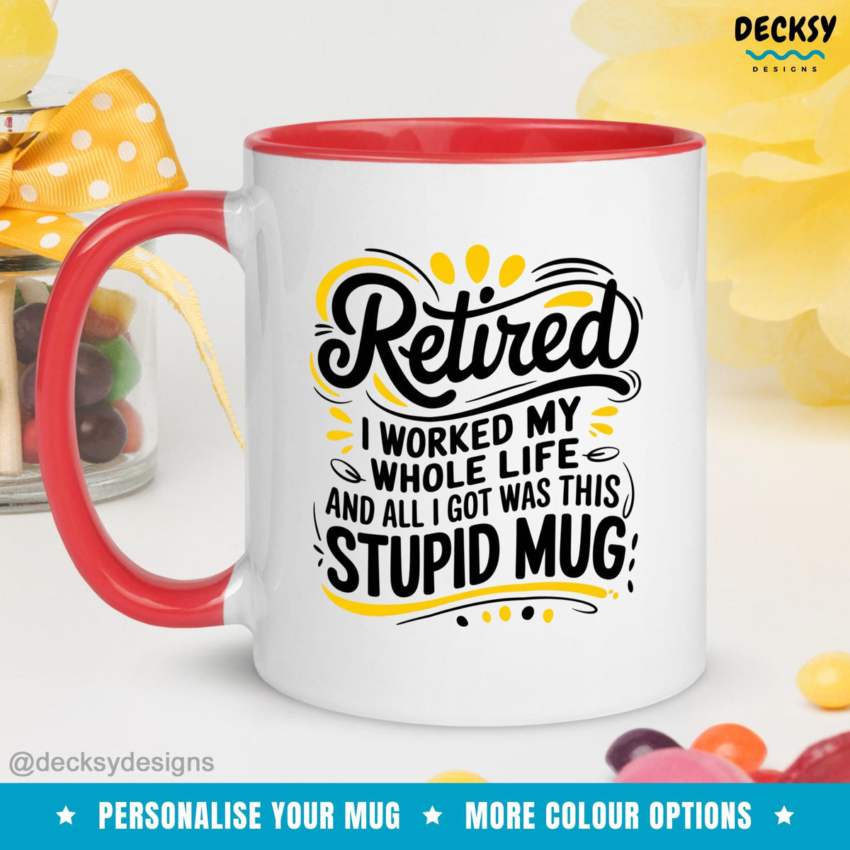 Funny Retirement Coffee Mug: Retiring Coworker Gift Mugs by DecksyDesigns