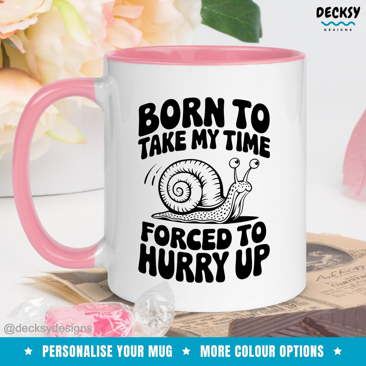 Procrastinator Snail Coffee Mug: Funny Coworker Gift, Sarcastic Office Decor Mugs by DecksyDesigns