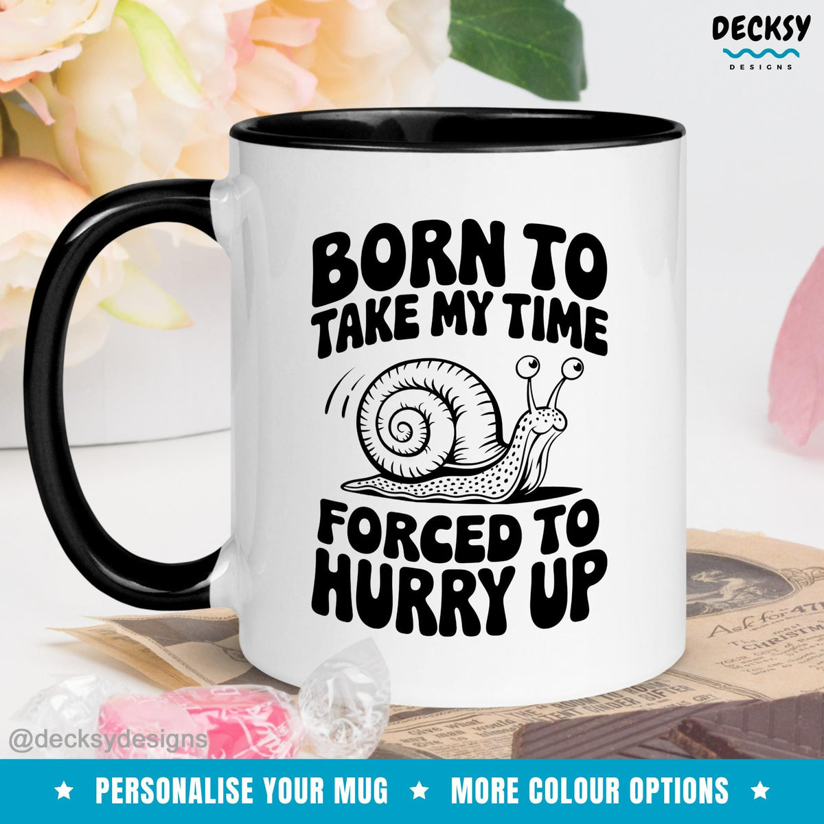 Procrastinator Snail Coffee Mug: Funny Coworker Gift, Sarcastic Office Decor Mugs by DecksyDesigns