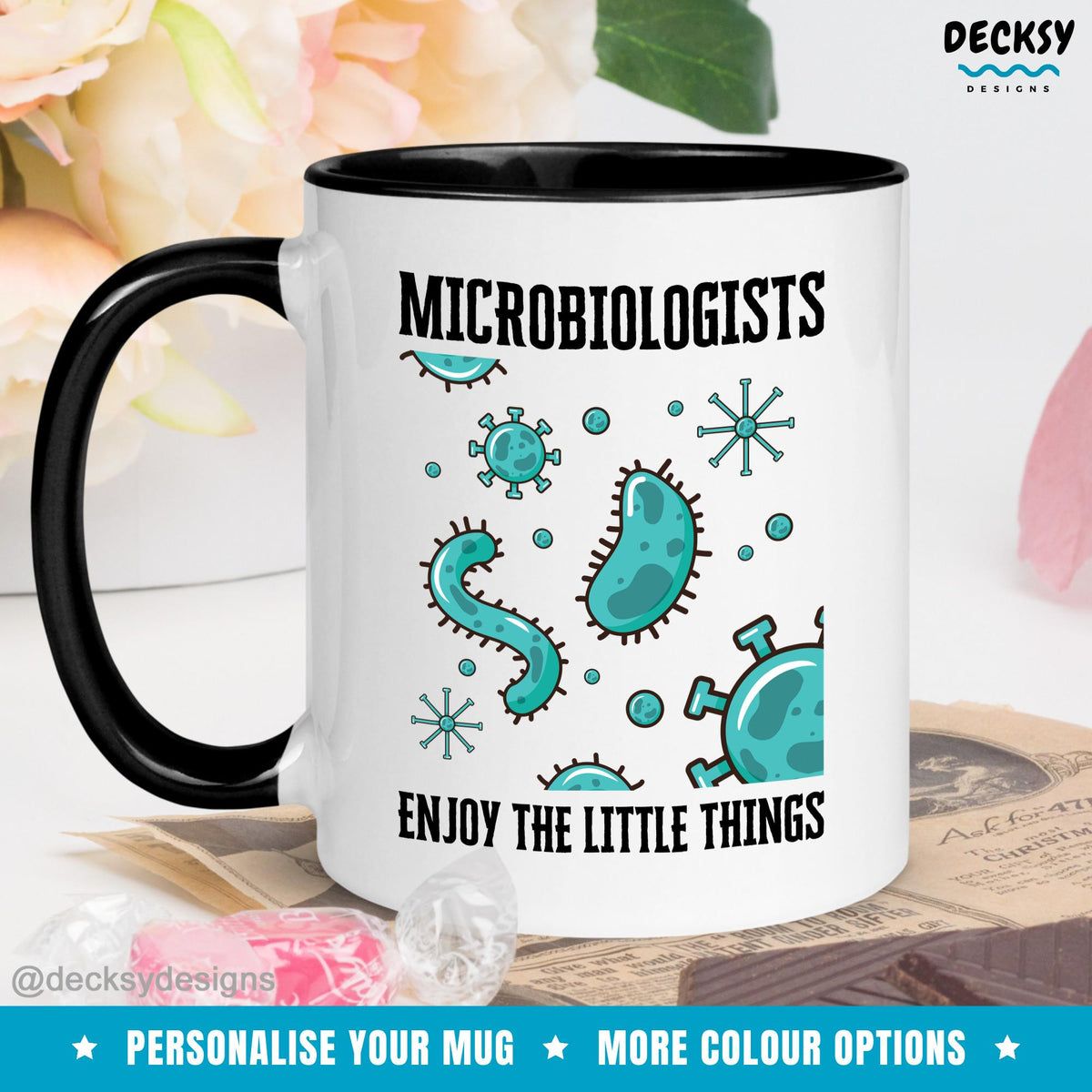 Personalized Microbiology Mug: Funny Scientist Gift, 11oz/15oz Mugs by DecksyDesigns
