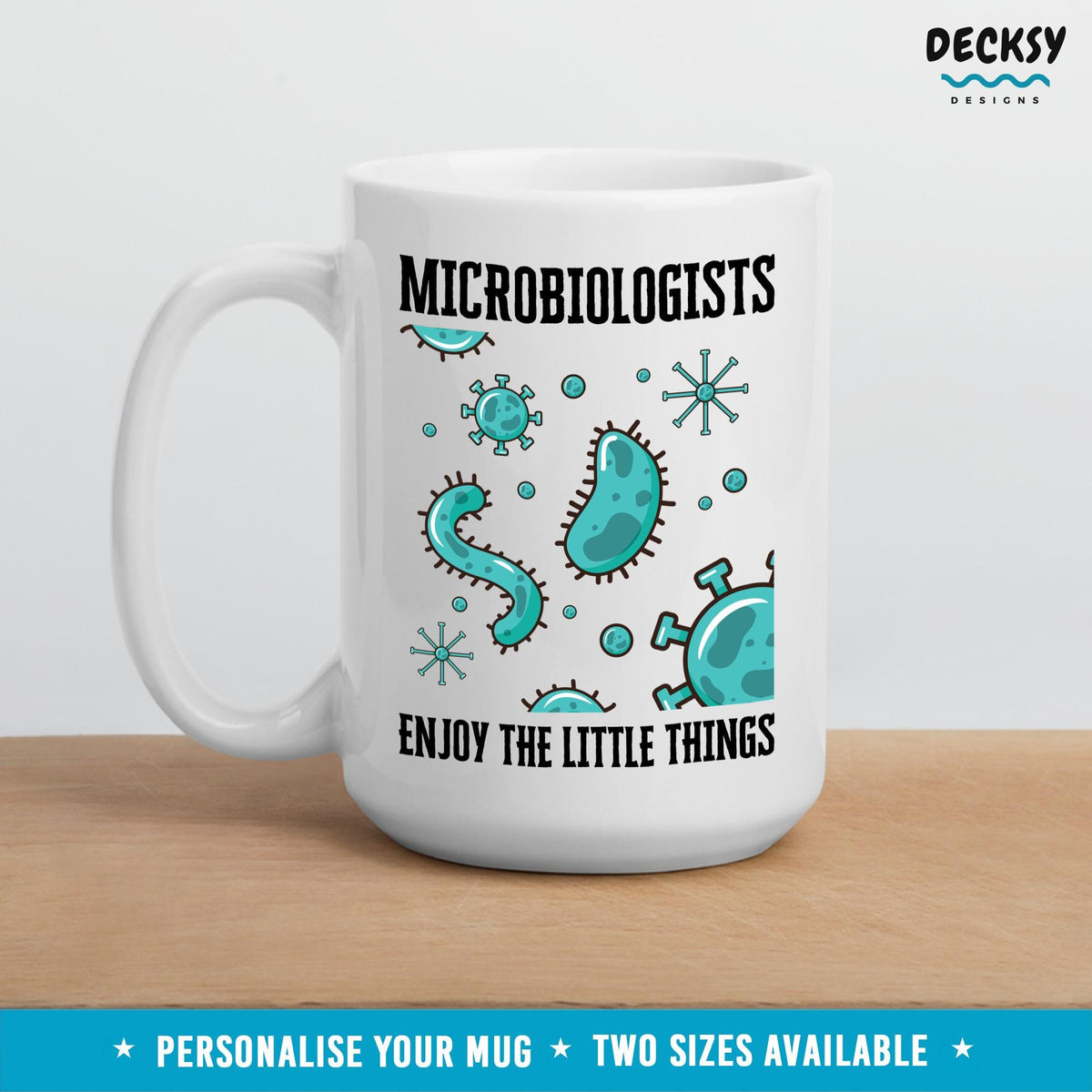 Personalized Microbiology Mug: Funny Scientist Gift, 11oz/15oz Mugs by DecksyDesigns