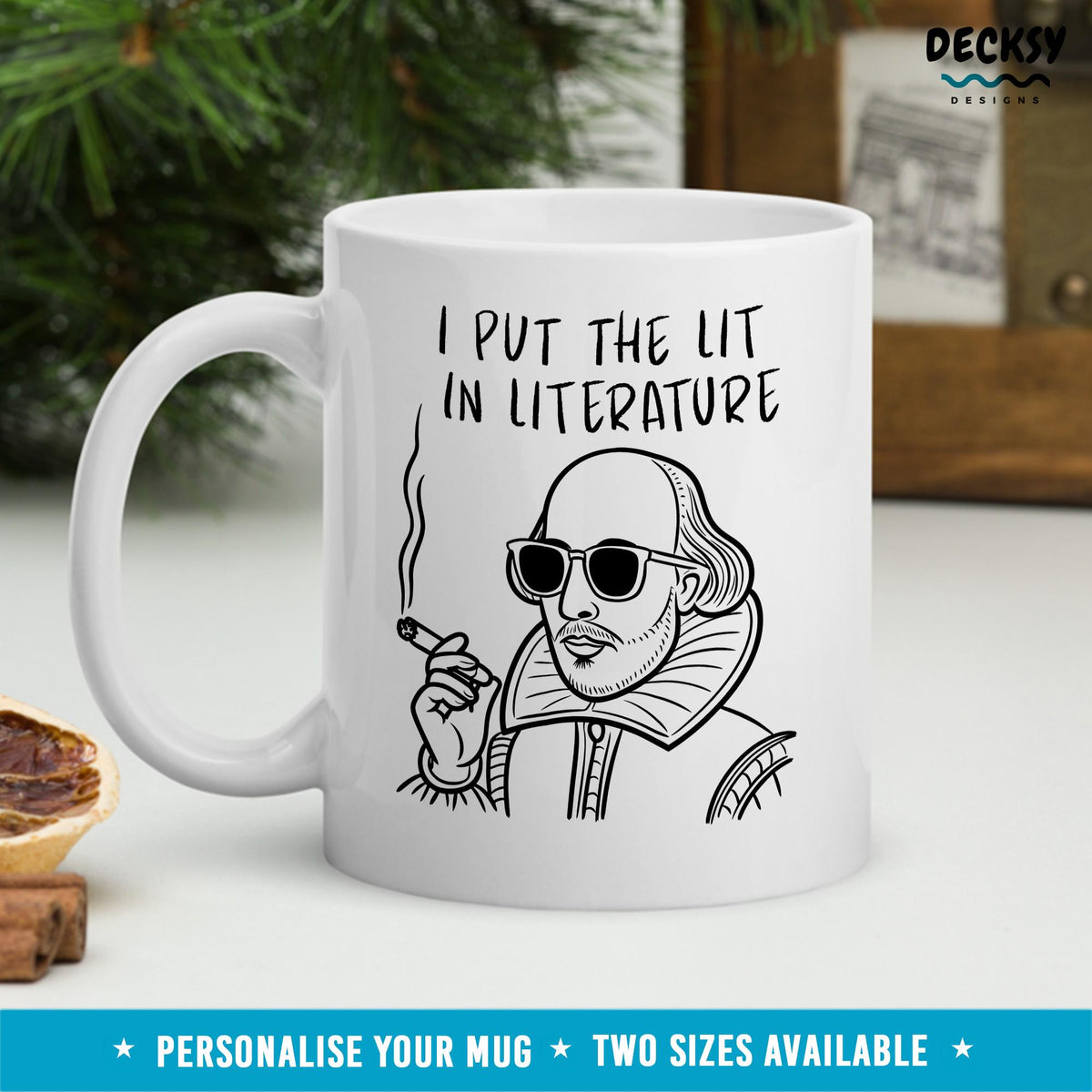 Literature Mug, Funny Shakespeare Gift, Custom English Teacher Mug, Student Mug, English Major Gift, Grammar Mug, Personalized Professor Mug Mugs by DecksyDesigns