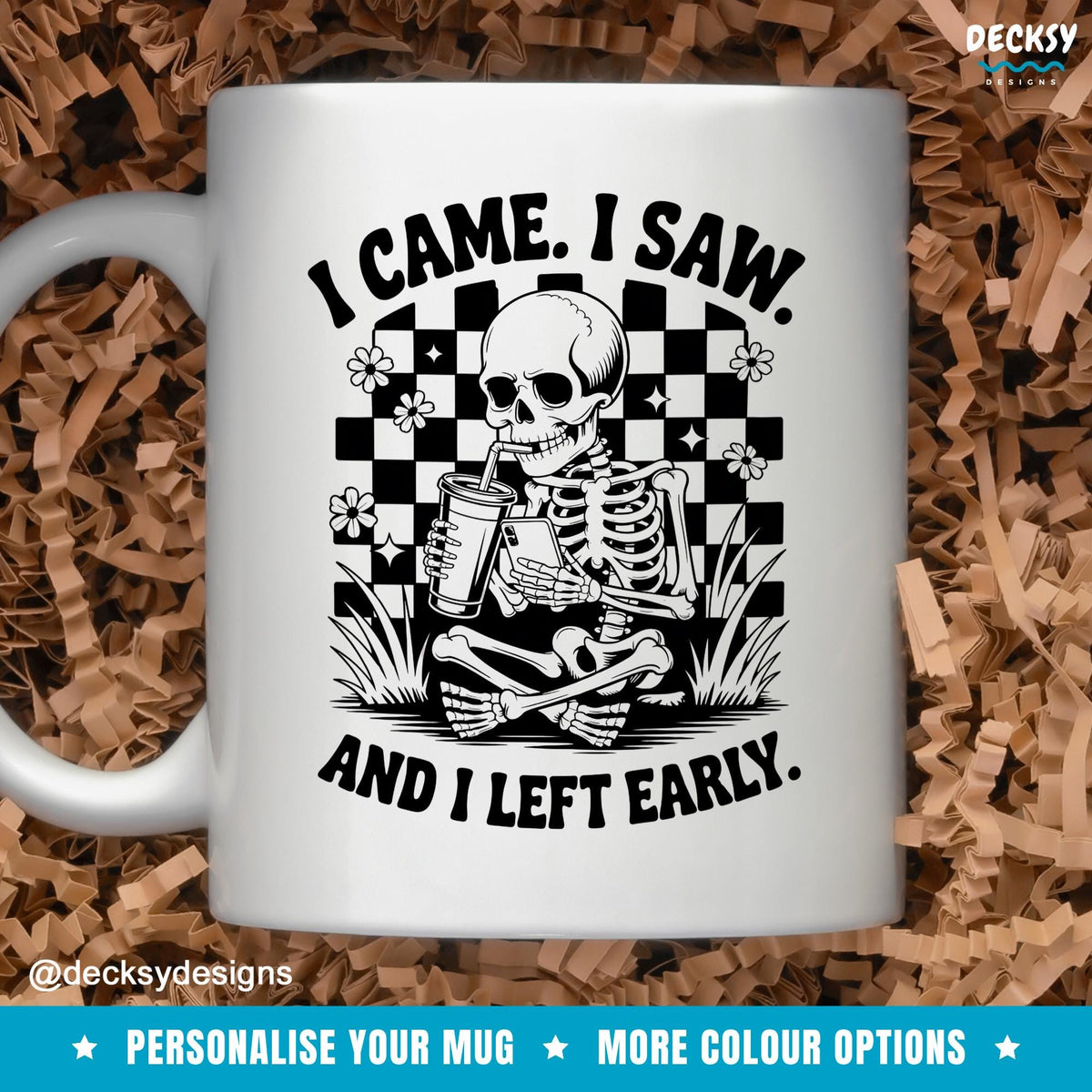 Introvert Coffee Mug, Custom Coworker Bestie Gift, Indoorsy Cup, Homebody Skeleton Mug, Antisocial Gift, Halloween Gift Men, Homebody Mugs Mugs by DecksyDesigns