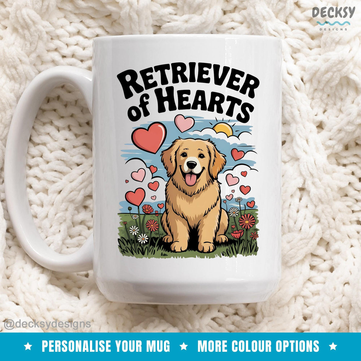 Golden Retriever Mug, Personalised Dog Lover Gift, Custom Dog Mum Cup, Pet Lover Dog Dad Gift, Cute Dog Mug, Custom Fur Baby New Dog Gift Mugs by DecksyDesigns