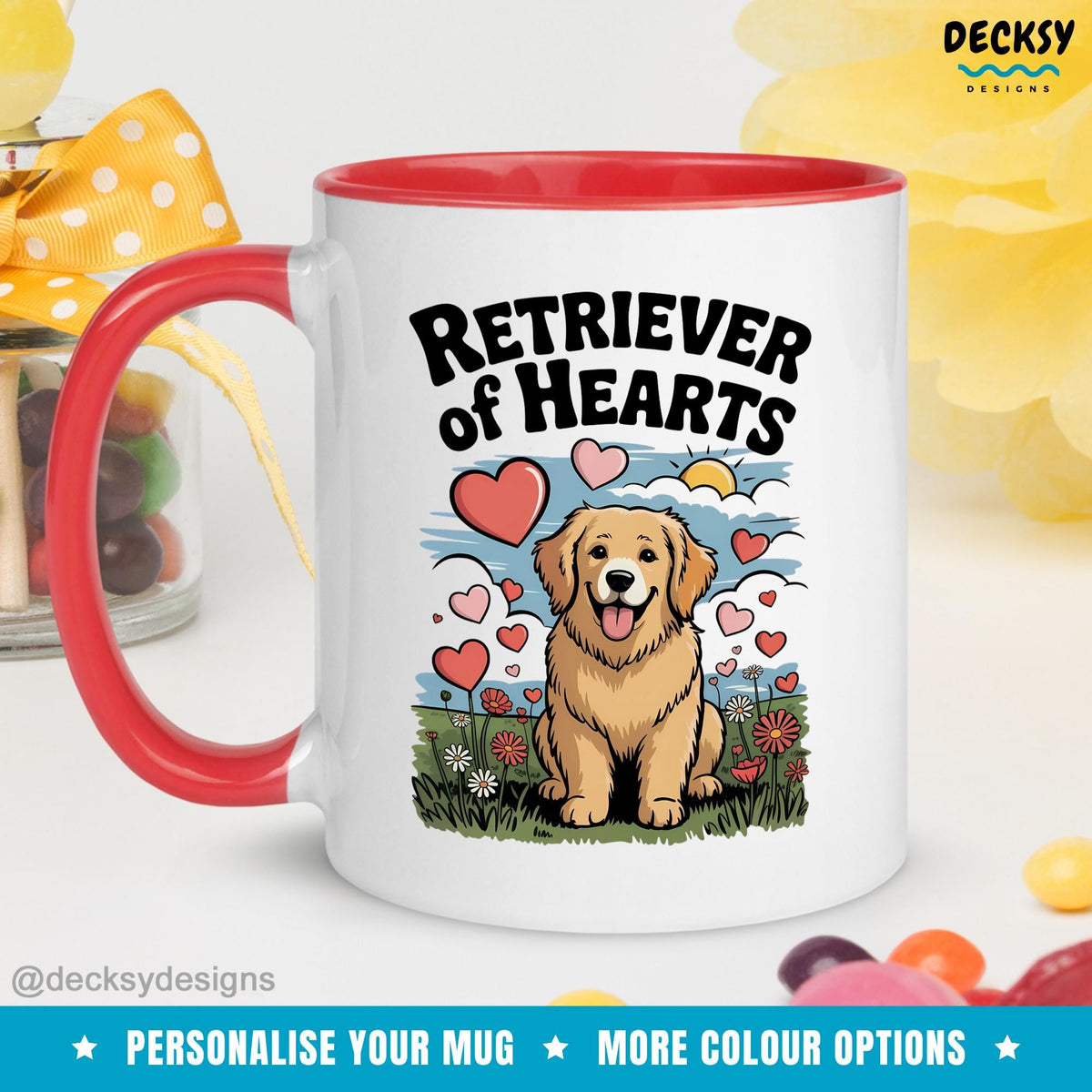 Golden Retriever Mug, Personalised Dog Lover Gift, Custom Dog Mum Cup, Pet Lover Dog Dad Gift, Cute Dog Mug, Custom Fur Baby New Dog Gift Mugs by DecksyDesigns