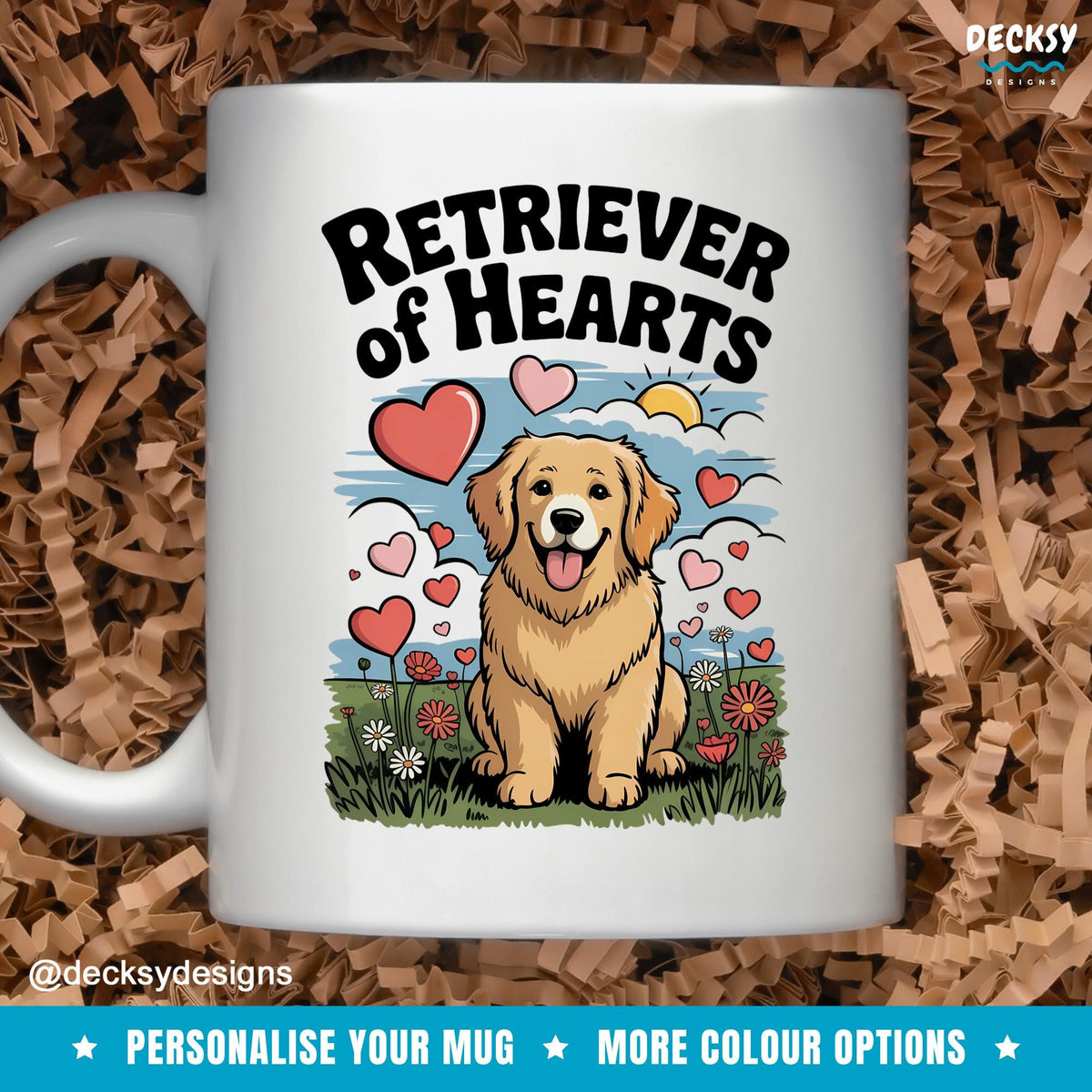 Golden Retriever Mug, Personalised Dog Lover Gift, Custom Dog Mum Cup, Pet Lover Dog Dad Gift, Cute Dog Mug, Custom Fur Baby New Dog Gift Mugs by DecksyDesigns