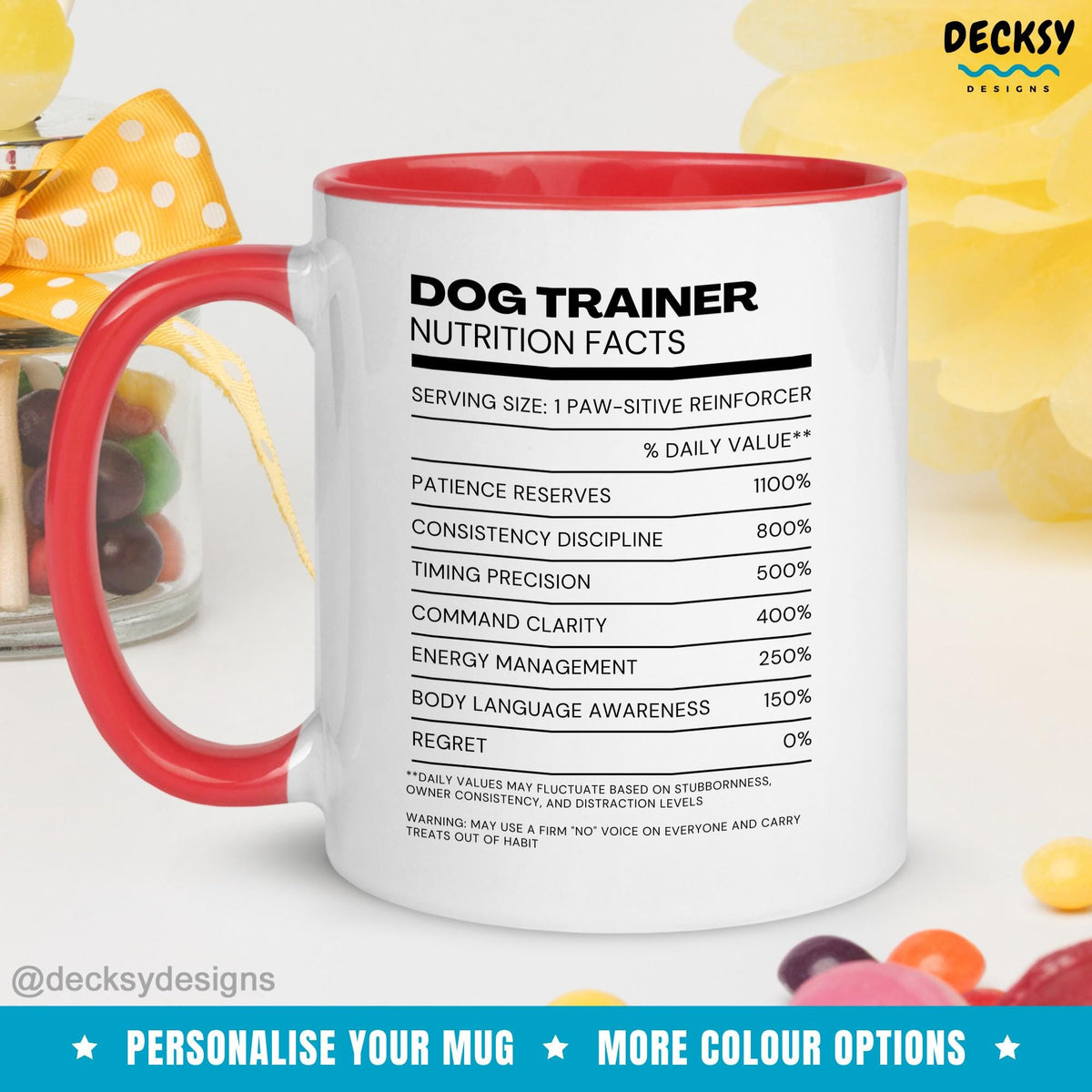 Dog Trainer Gift Mug, Custom Dog Sitter Gift For Christmas Mugs by DecksyDesigns