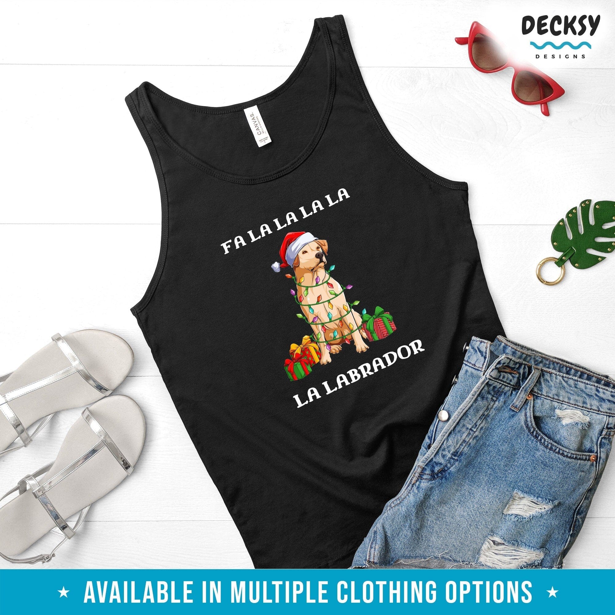 Labrador Christmas Shirt, Lab Owner Gift-Clothing:Gender-Neutral Adult Clothing:Tops & Tees:T-shirts:Graphic Tees-DecksyDesigns