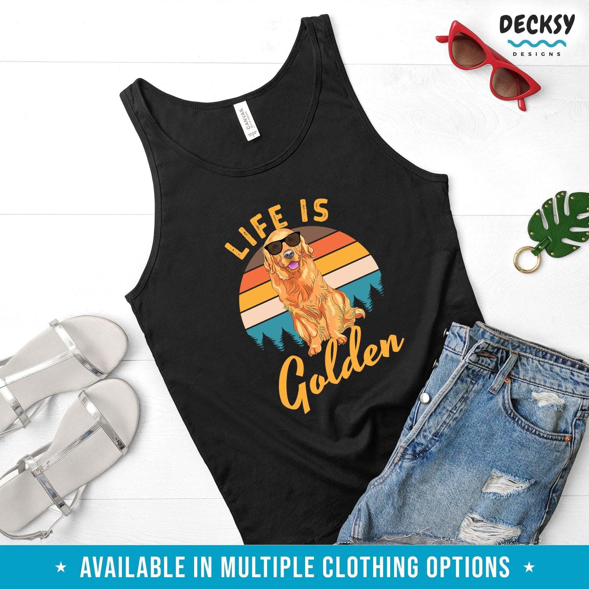 Life Is Golden Retriever Shirt, Gift for Dog Lover-Clothing:Gender-Neutral Adult Clothing:Tops & Tees:T-shirts:Graphic Tees-DecksyDesigns