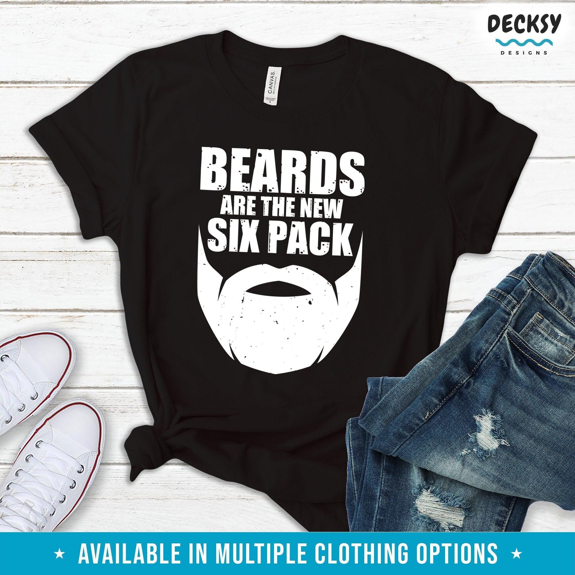 Mens Beard Shirt, Bearded Dad Gift-Clothing:Gender-Neutral Adult Clothing:Tops & Tees:T-shirts:Graphic Tees-DecksyDesigns