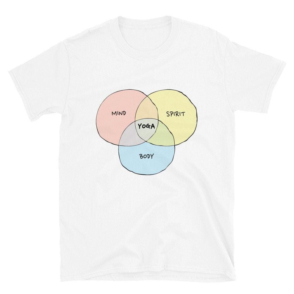 Mind Body Spirit Yoga T-Shirt, Mindfulness Gift-Clothing:Gender-Neutral Adult Clothing:Tops & Tees:T-shirts:Graphic Tees-DecksyDesigns