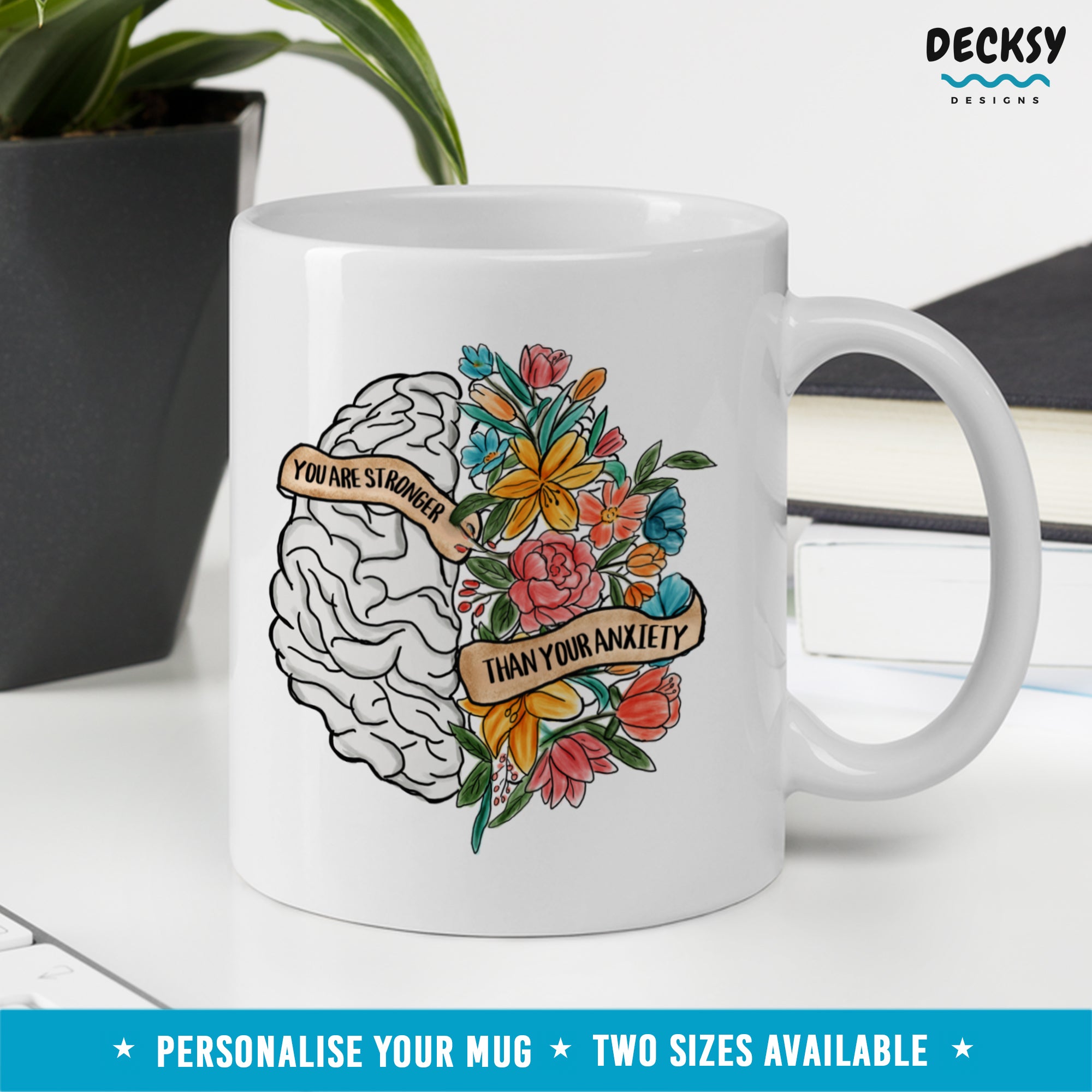 Anxiety Coffee Mug, Motivational Positivity Mug, Custom Encouragement Gift