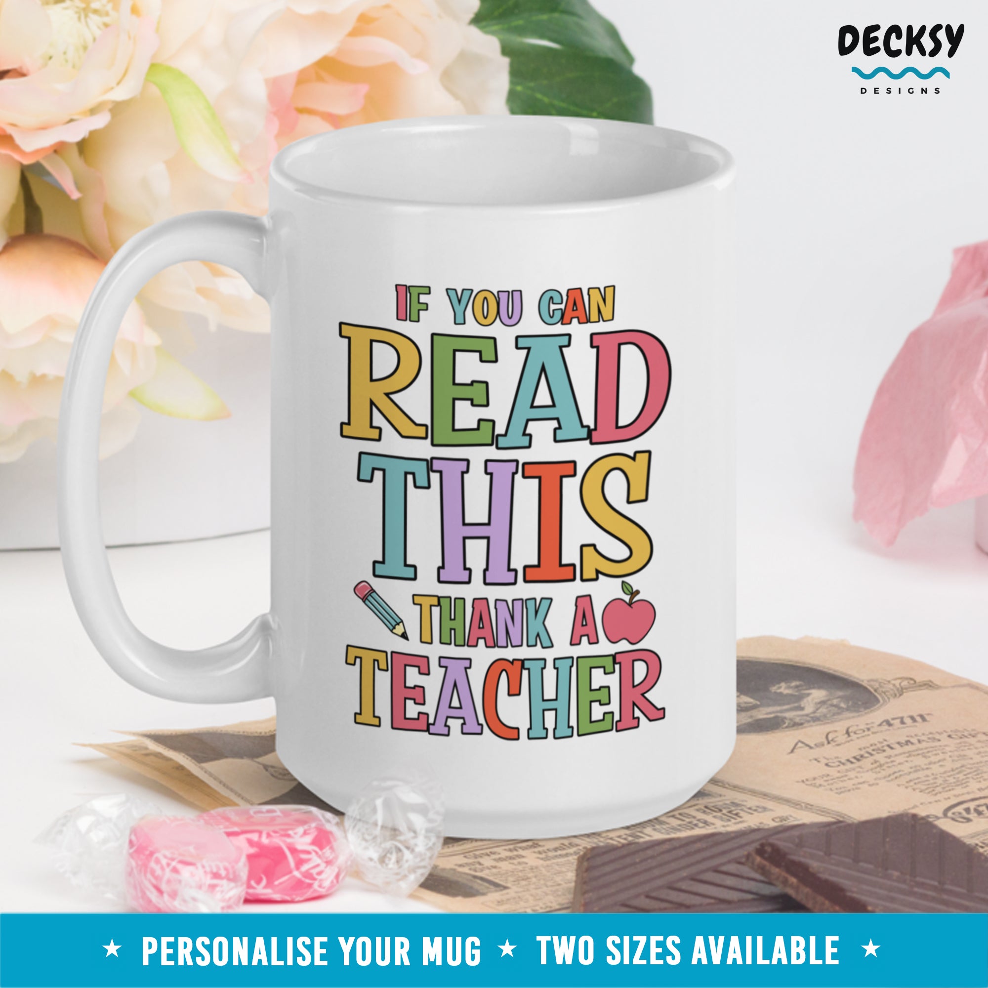 Funny Teacher Appreciation Mug, Custom English Teacher Gift