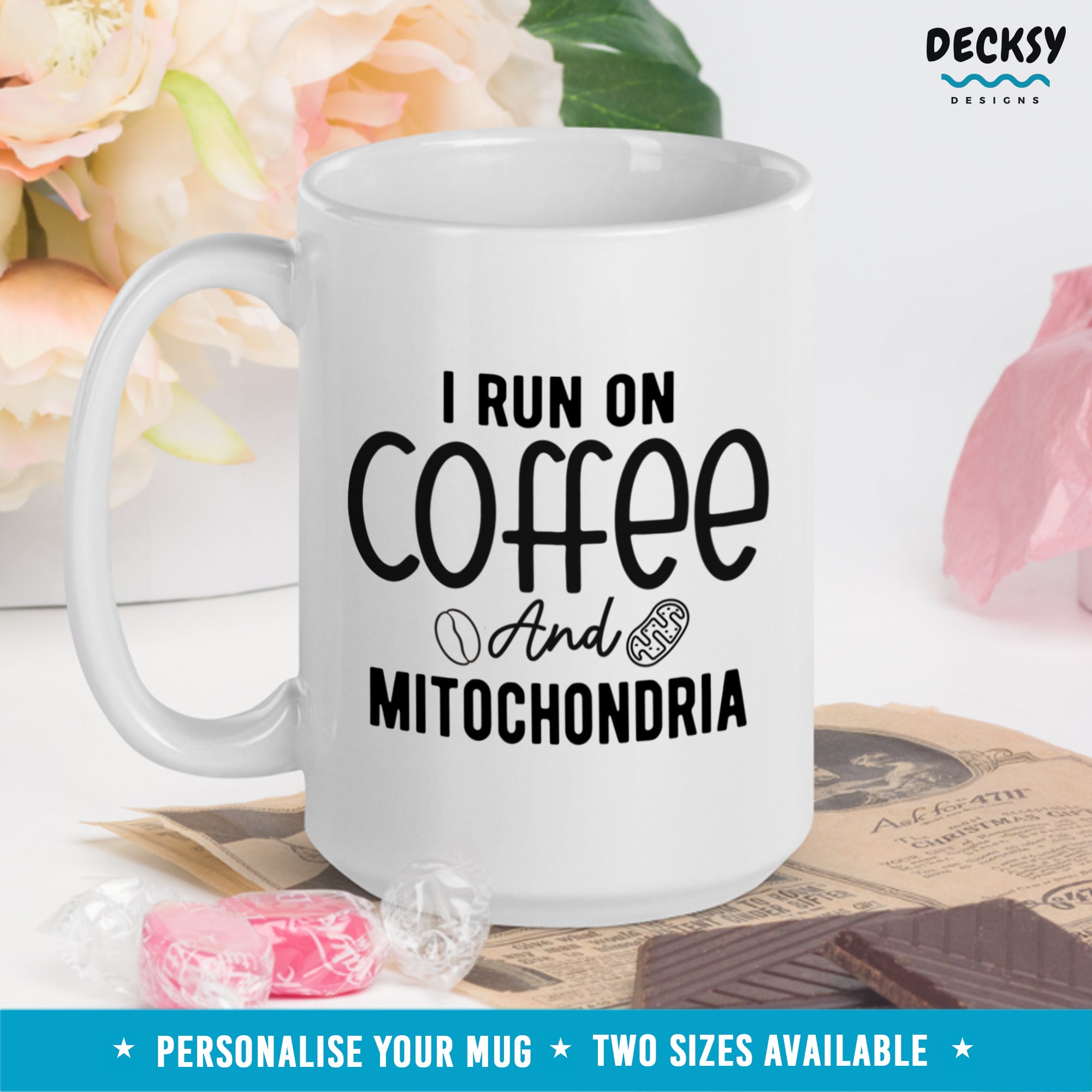 Biology Mug, Custom Microbiology Gift, Mitochondria Mug