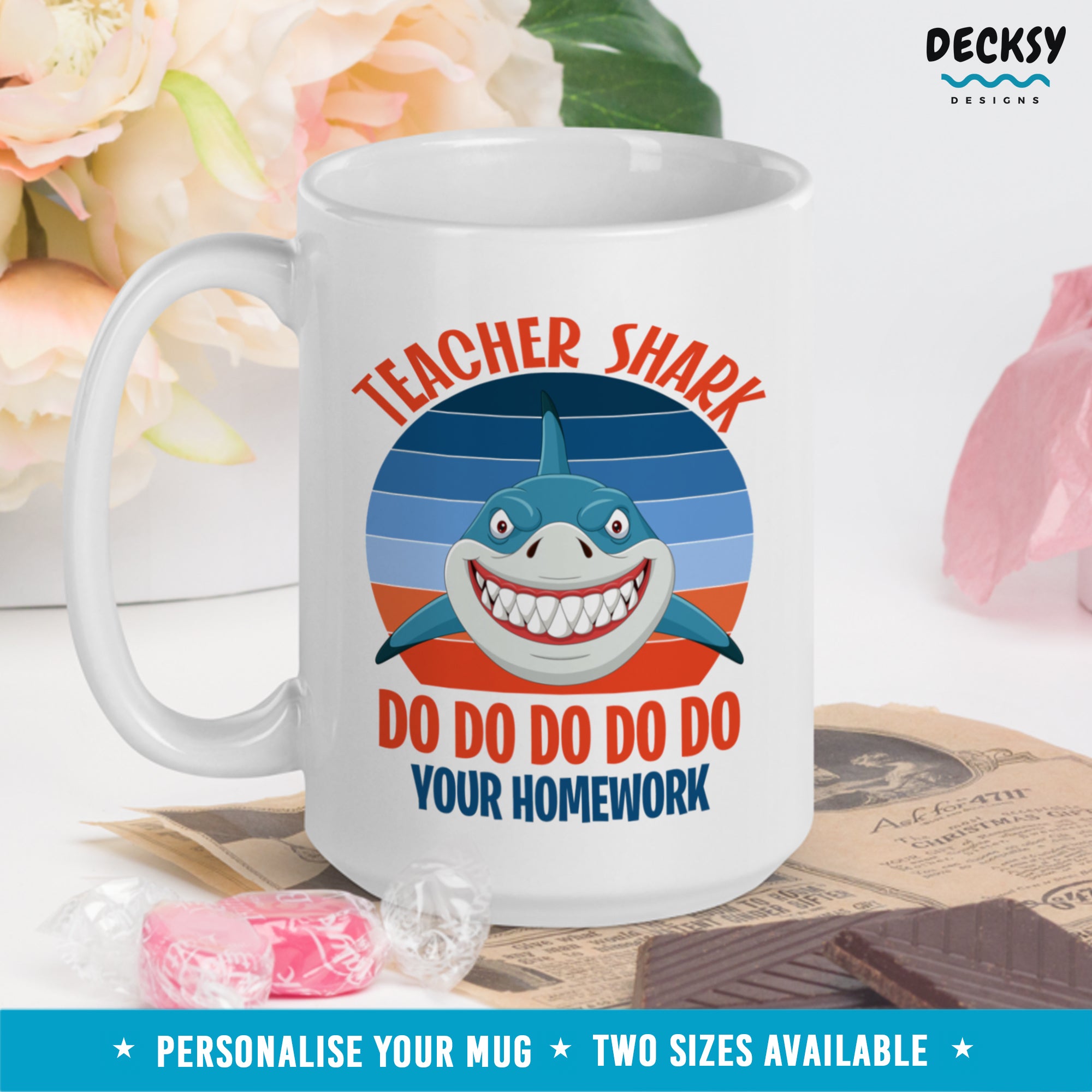 Teacher-Shark-Do-Homework-Custom-Coffee-Mug-DecksyDesigns