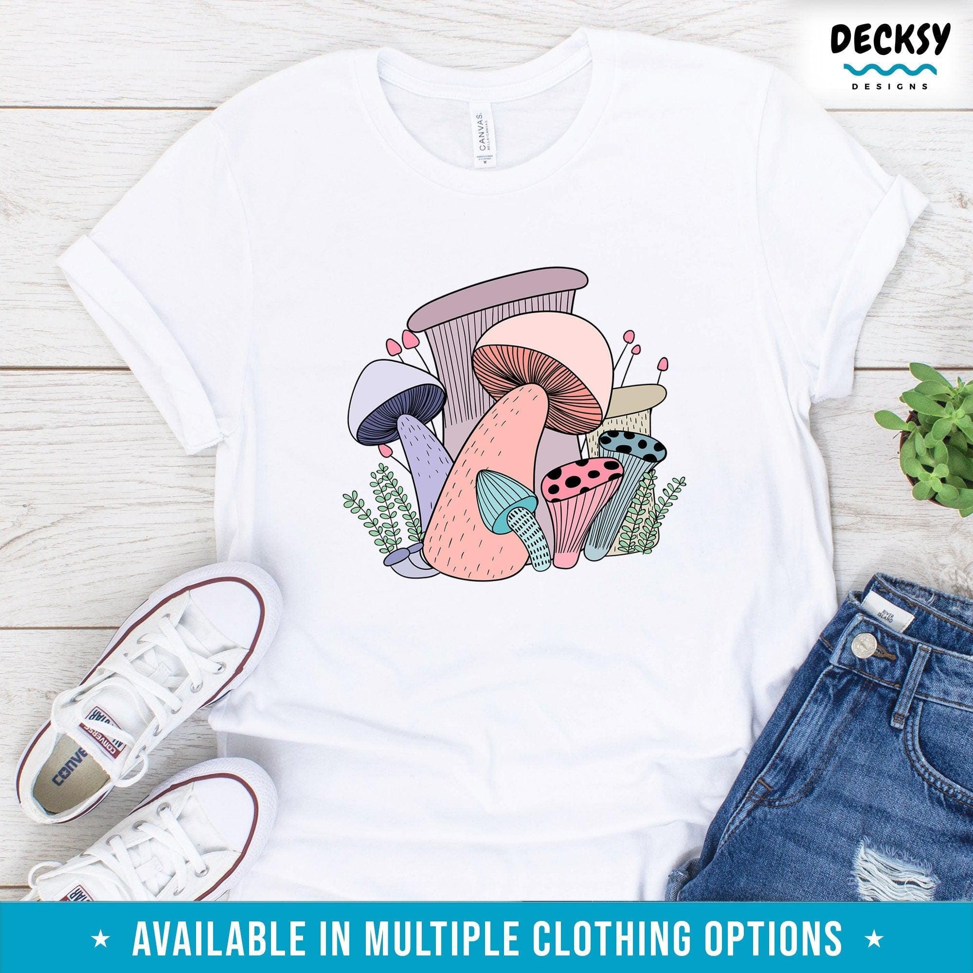 Mushrooms Shirt, Cottagecore Aesthetic Gift-Clothing:Gender-Neutral Adult Clothing:Tops & Tees:T-shirts:Graphic Tees-DecksyDesigns