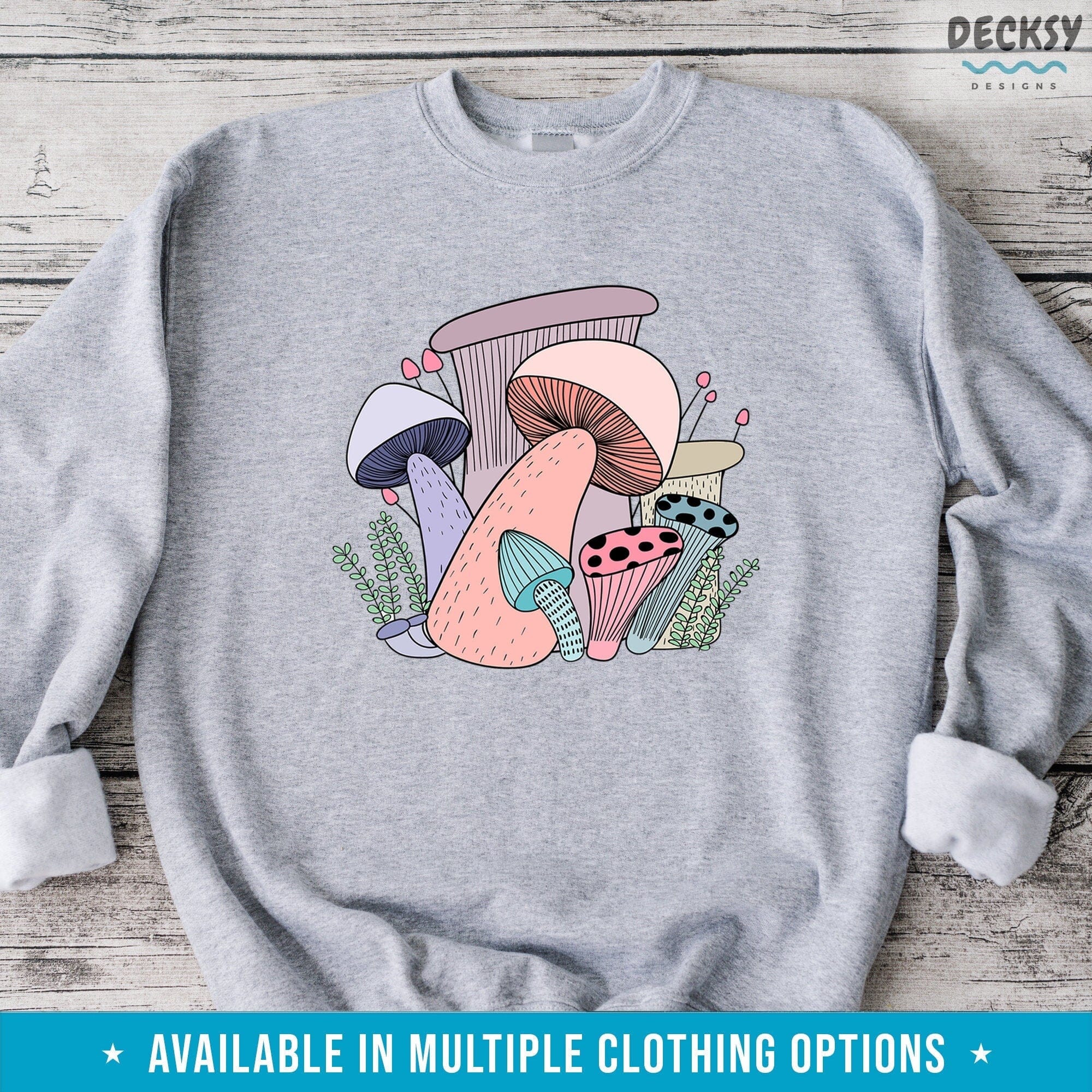 Mushrooms Shirt, Cottagecore Aesthetic Gift-Clothing:Gender-Neutral Adult Clothing:Tops & Tees:T-shirts:Graphic Tees-DecksyDesigns